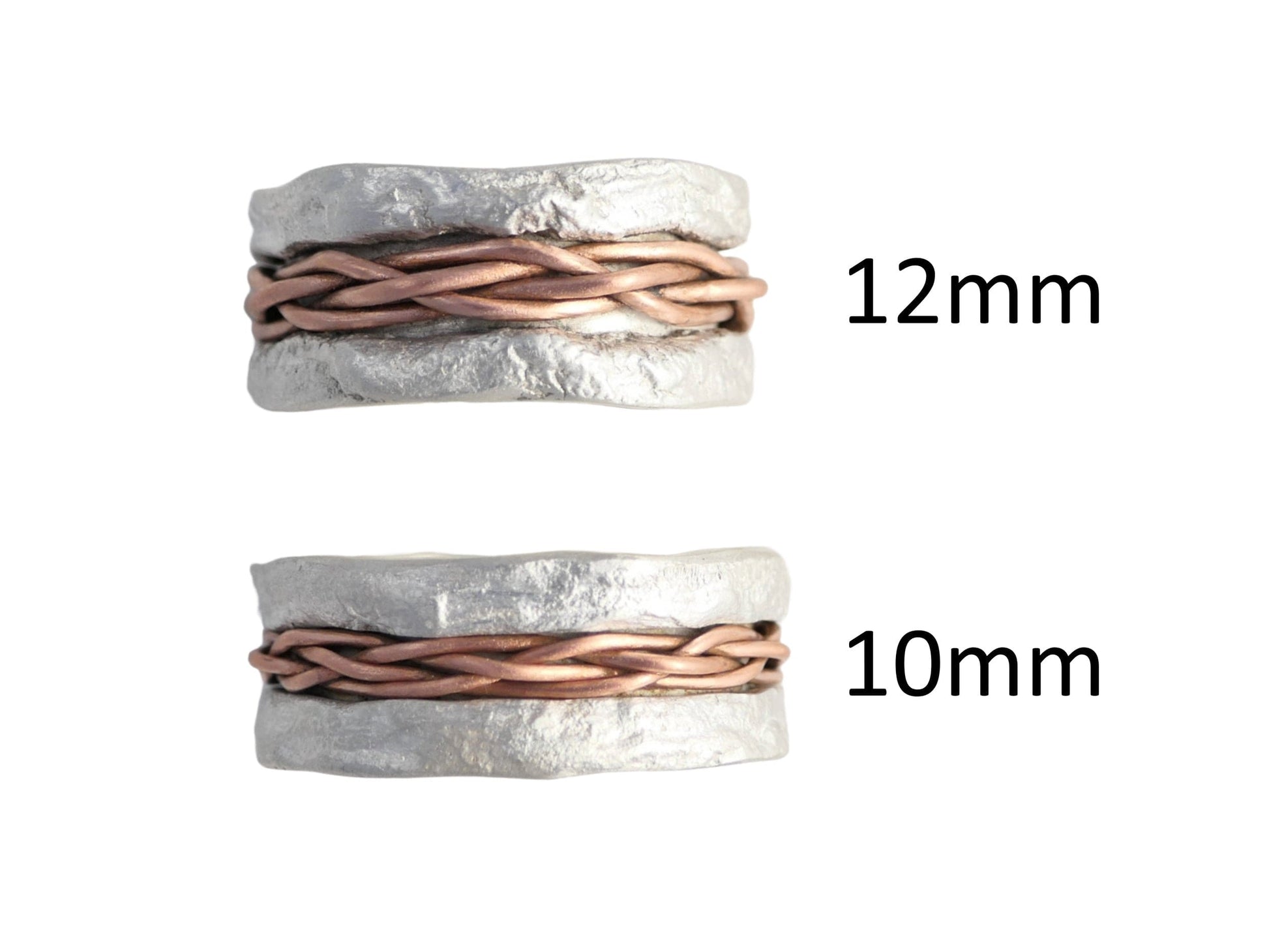 hand woven ring 12mm or 10mm wide