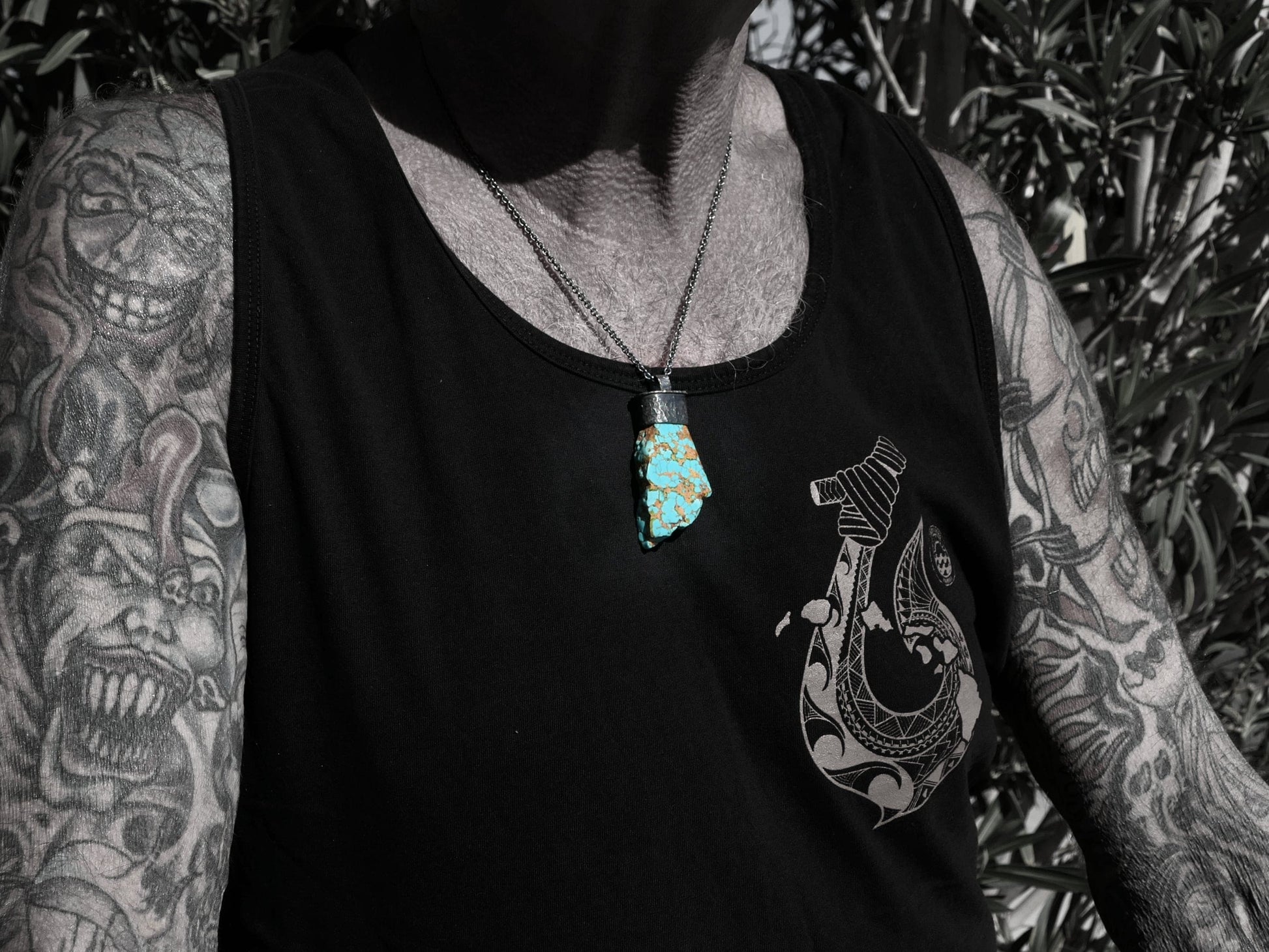 big turuqoise nugget necklace for men