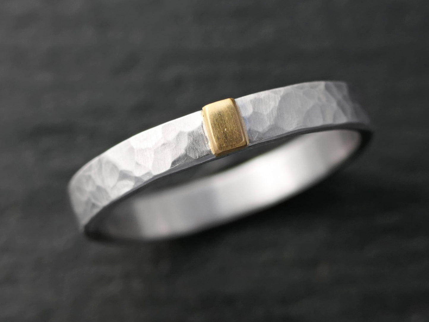hammered palladium ring