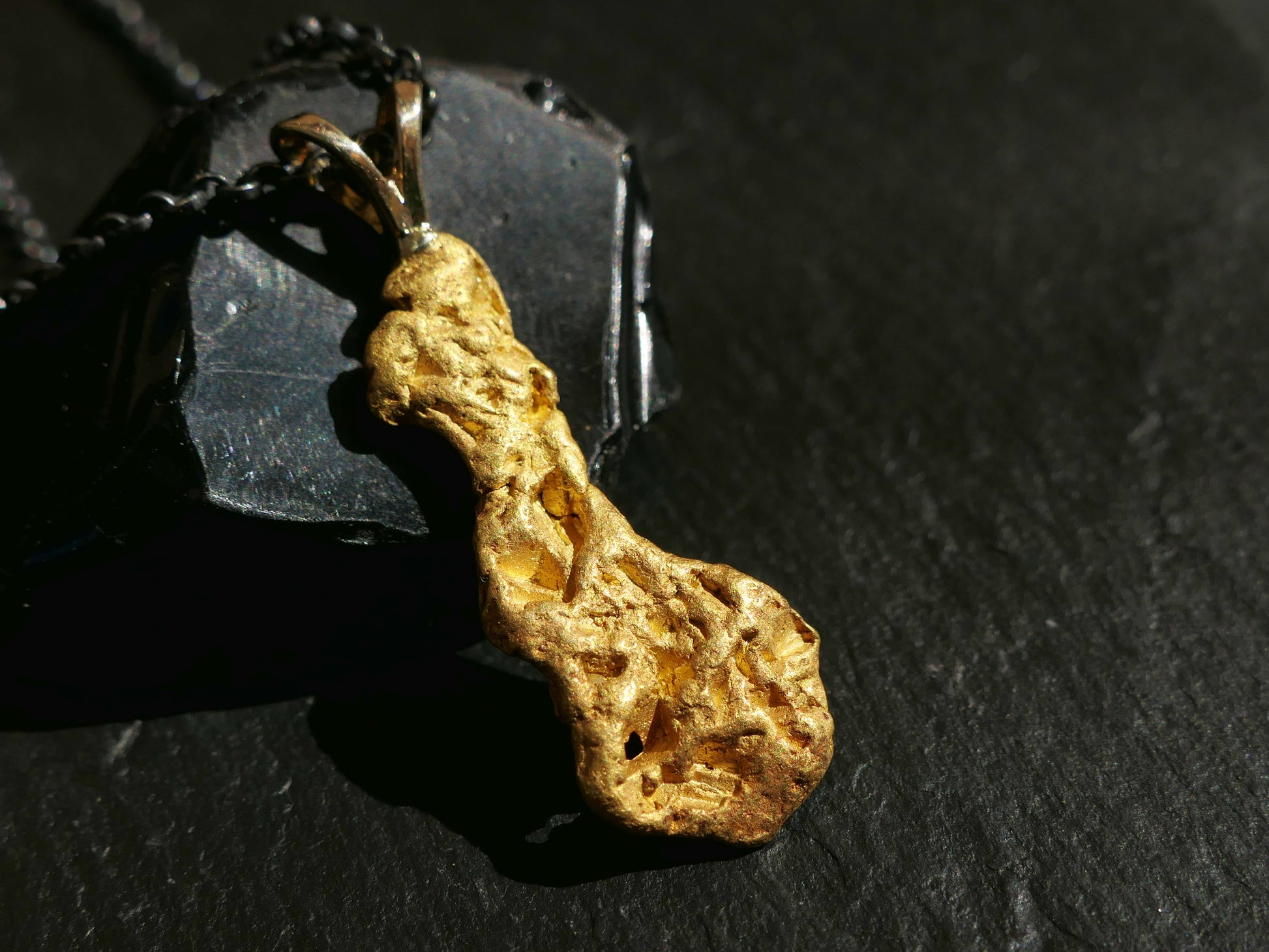 real gold nugget pendant