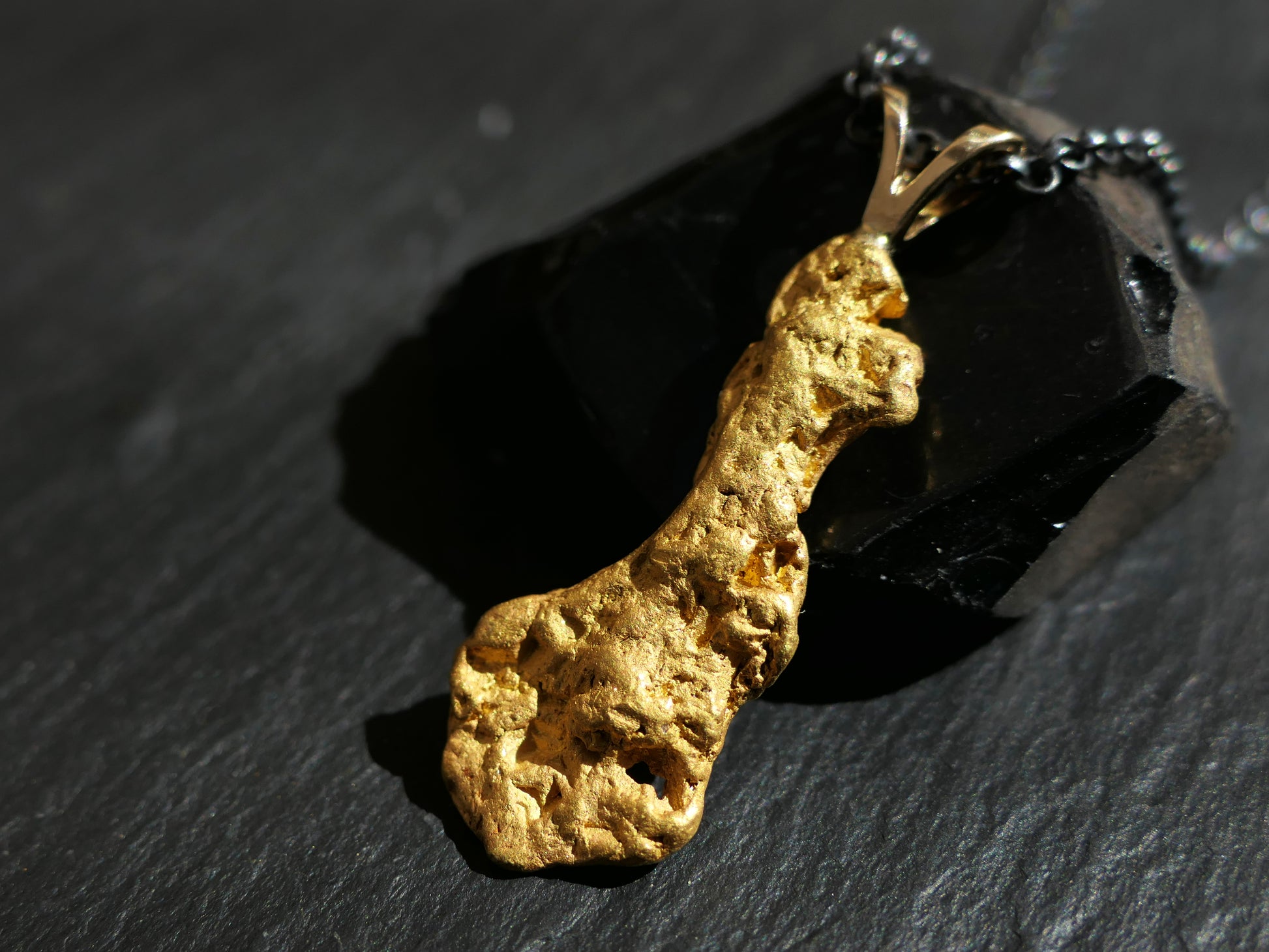real gold nugget pendant