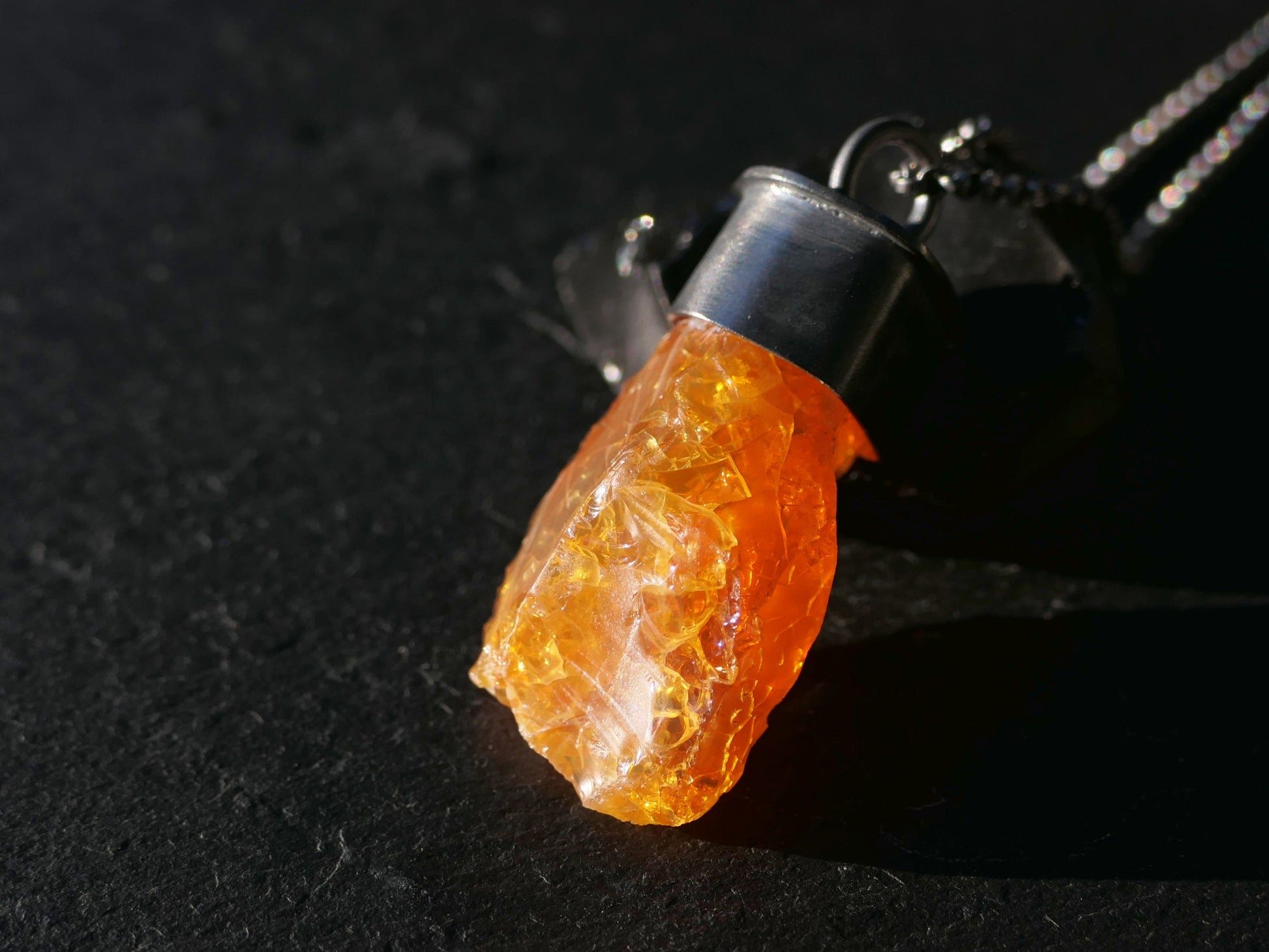 fire opal pendant unique men's jewelry