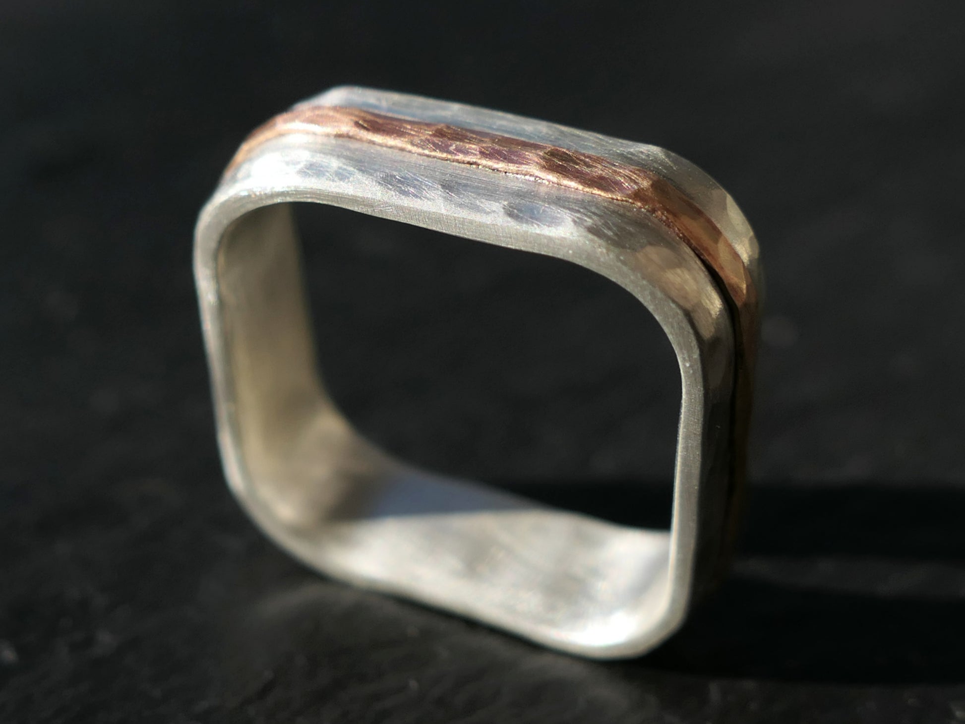 square engagement ring, unique square men's ring