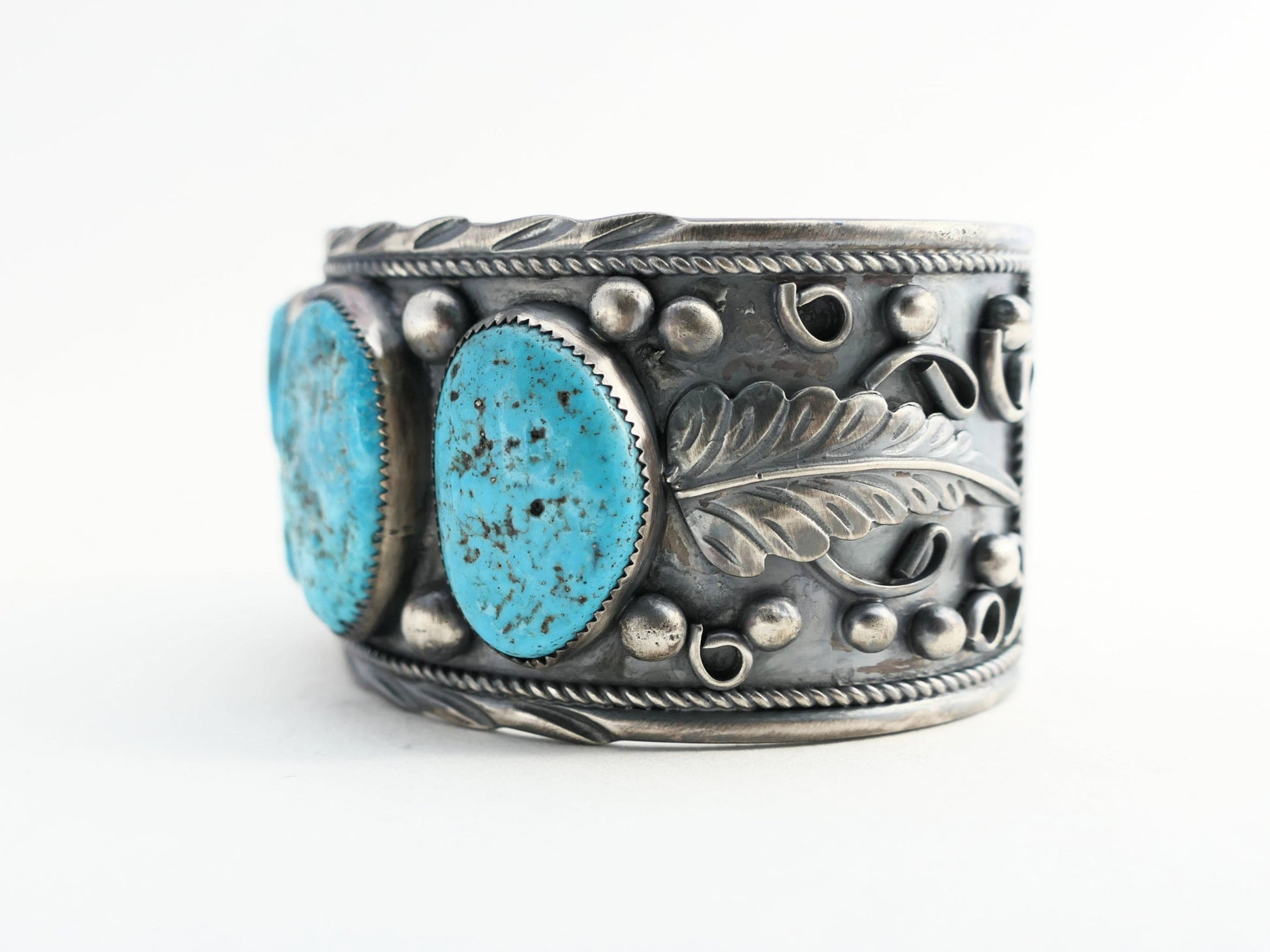 statement silver turquoise cuff for men