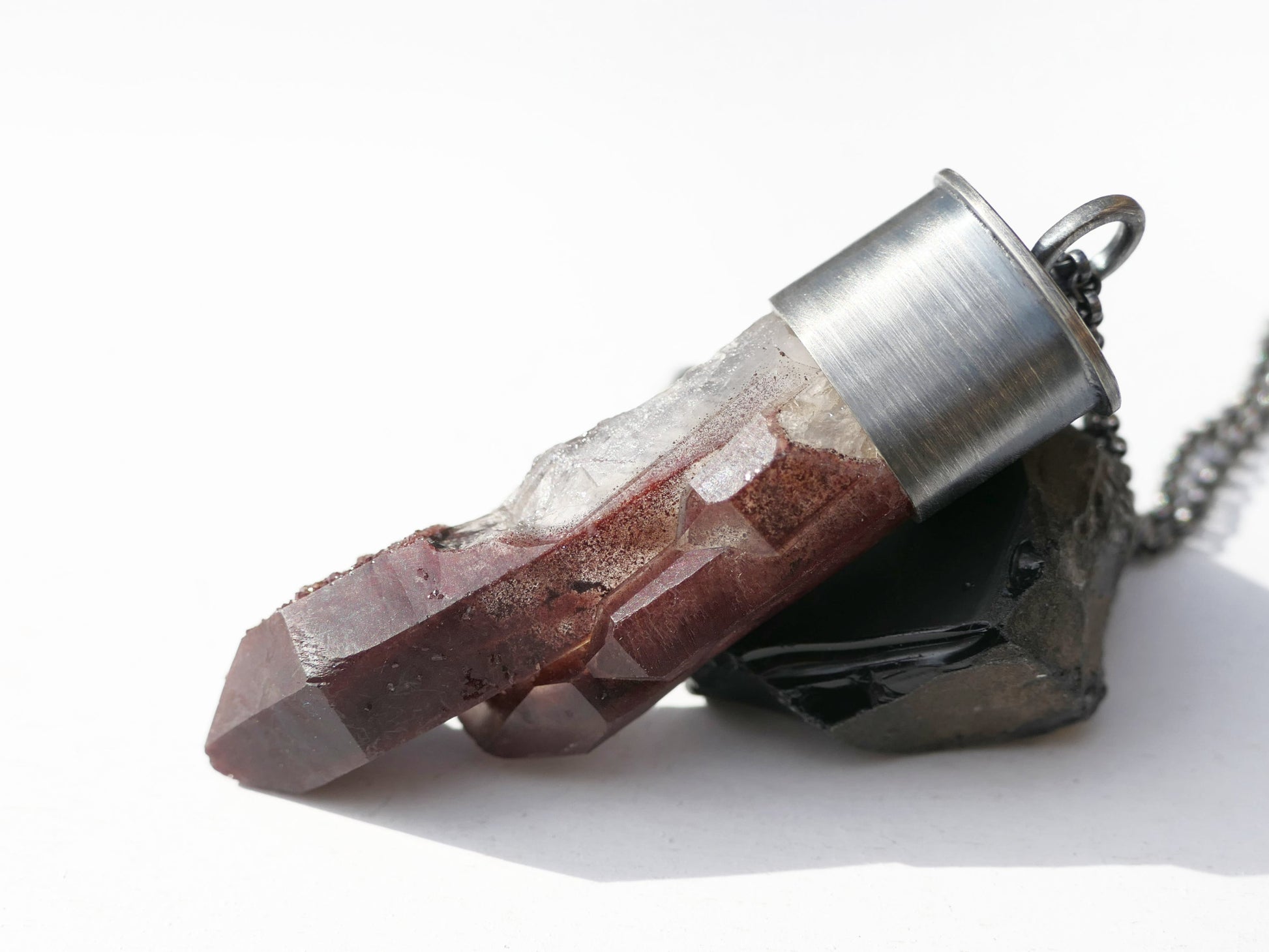 hematite quartz pendant