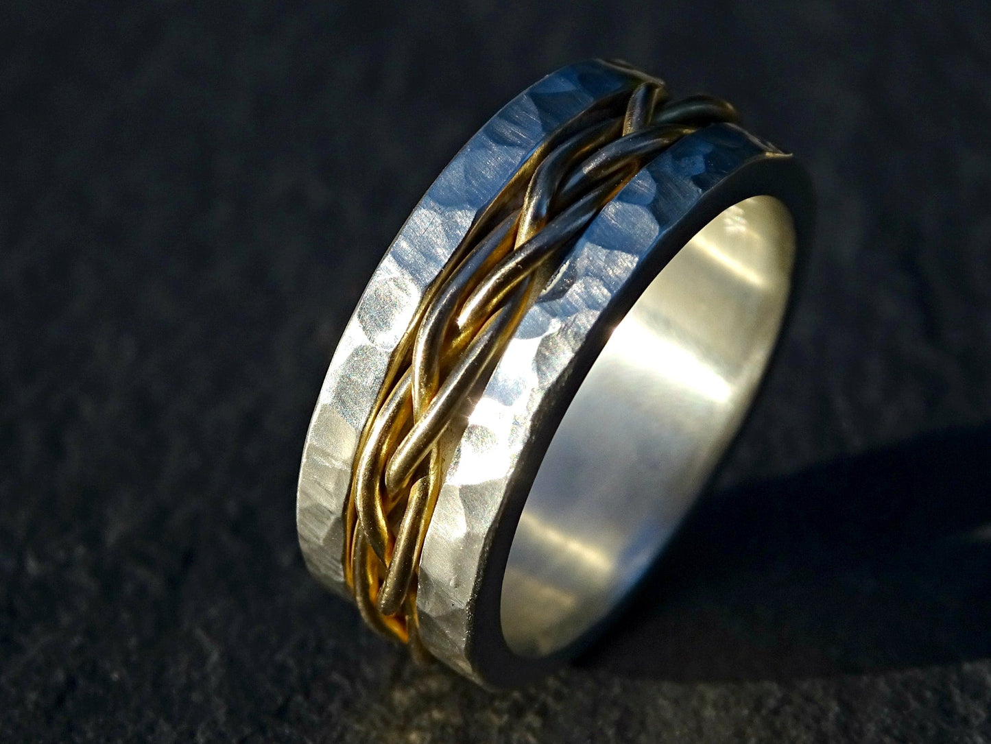 gold braided wedding band