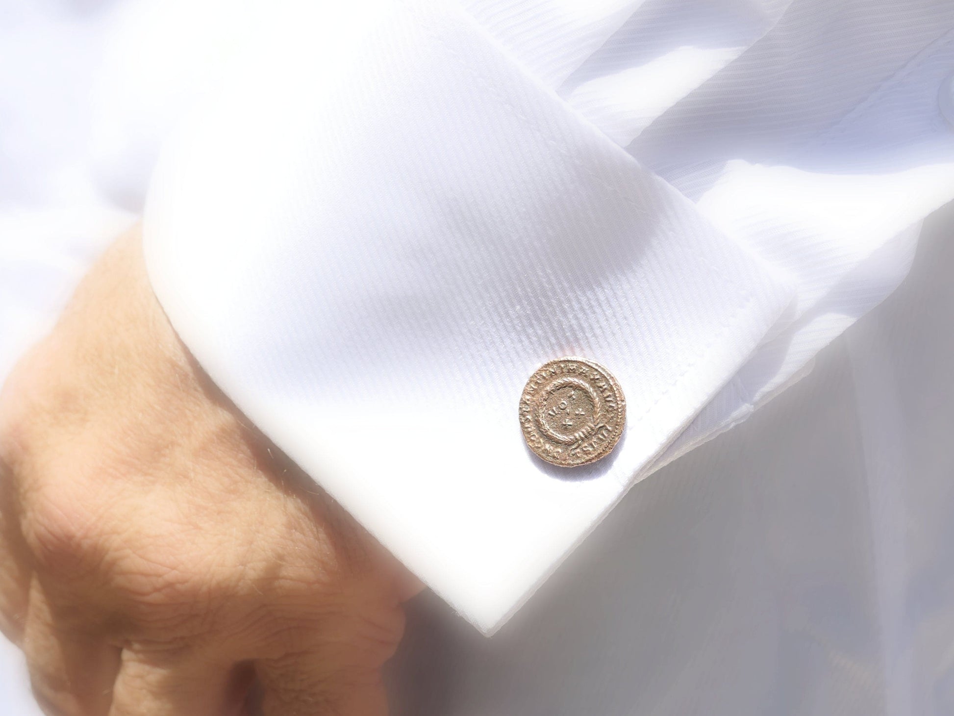 real bronze coin cufflinks