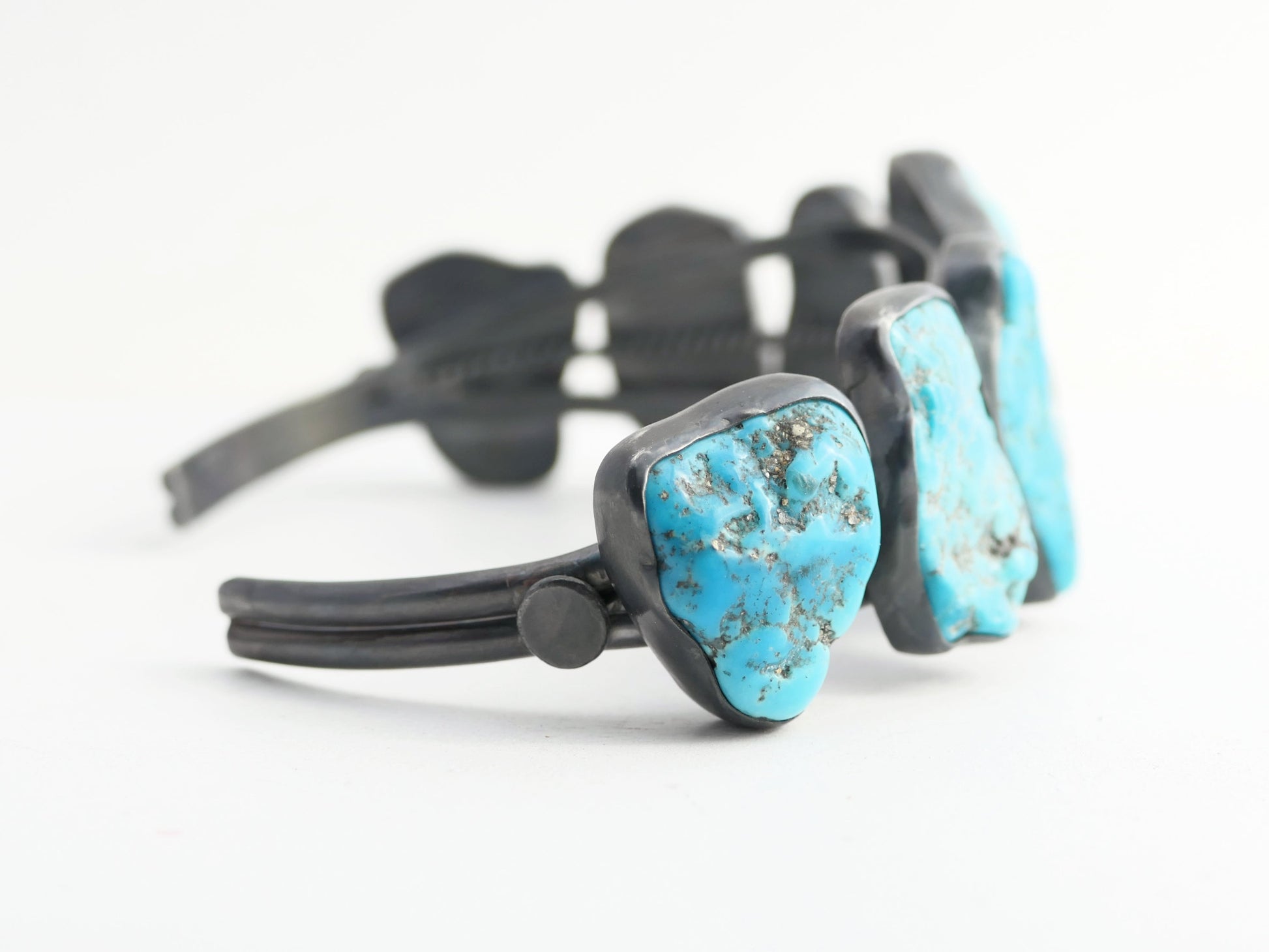 rustic turquoise nugget bracelet anniversary gift for men