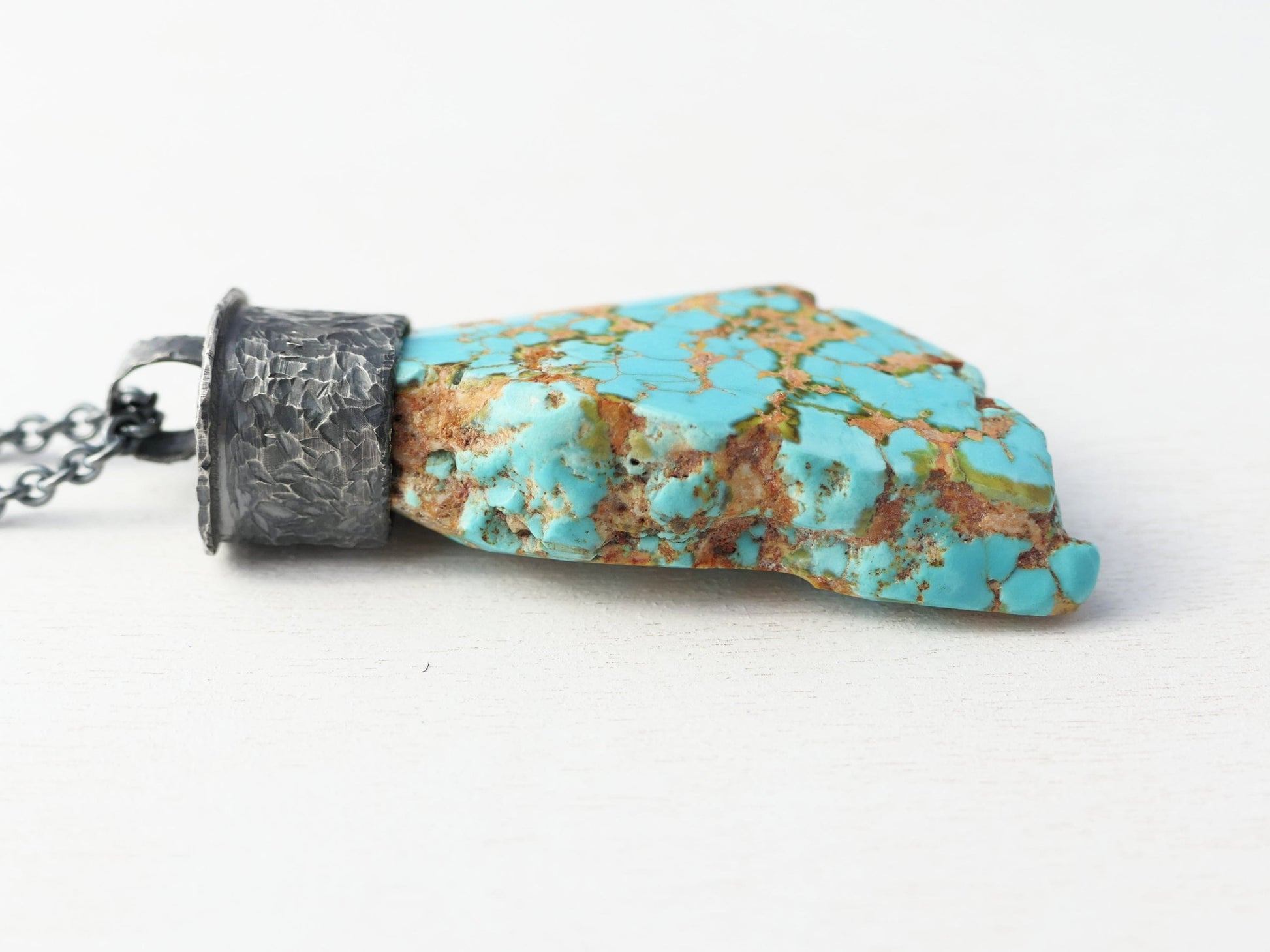 big turquoise nugget pendant Arizona turquoise