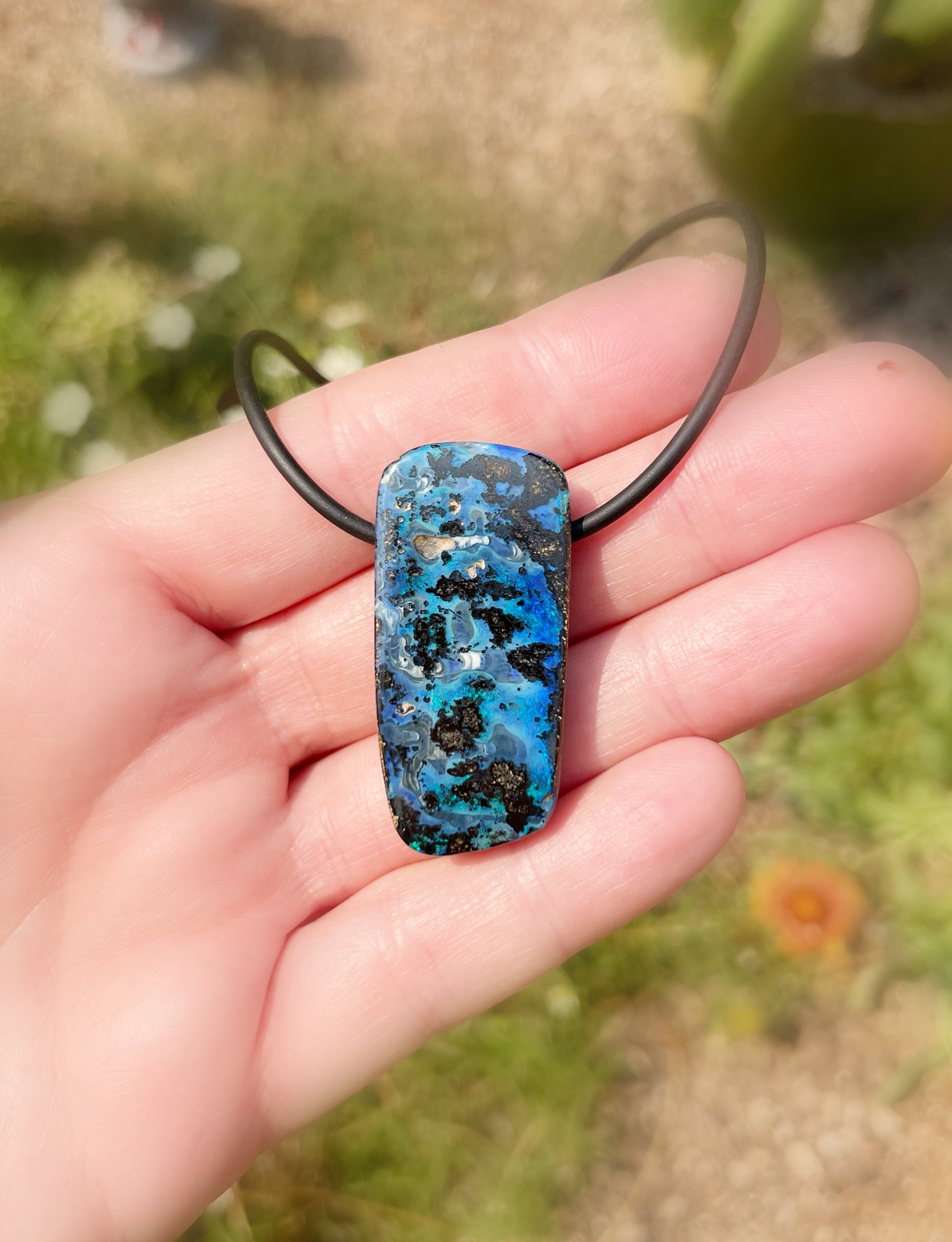 Australian boulder opal necklace
