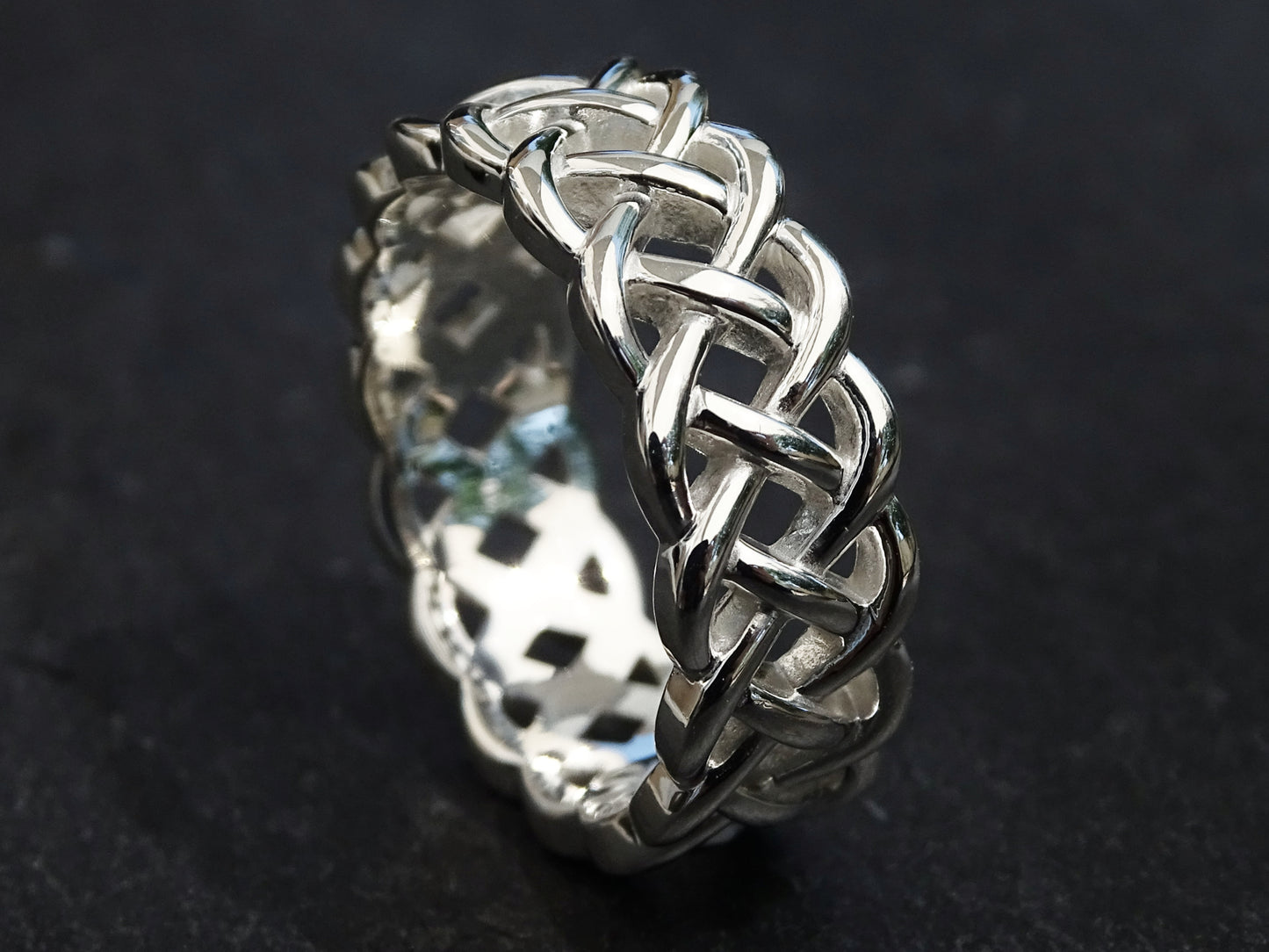braided style silver ring