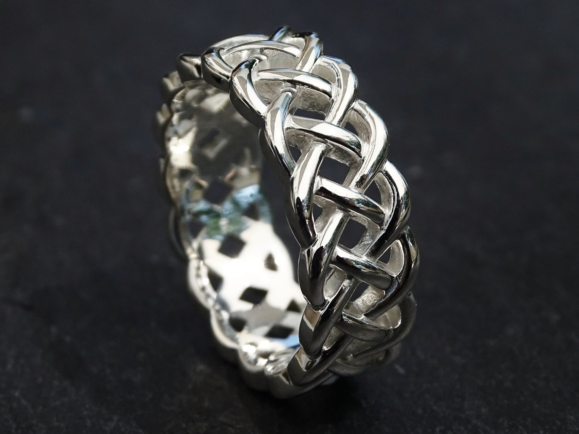 braided style silver ring