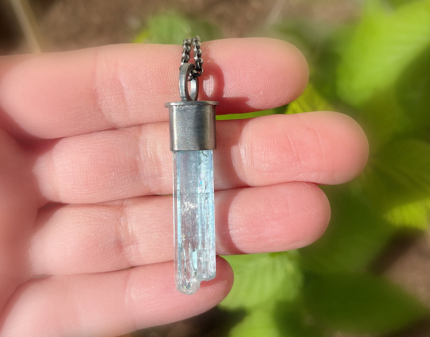 aquamarine crystal pendant