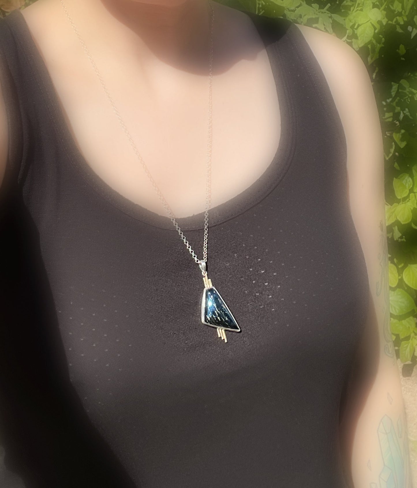 unique covellite pendant necklace