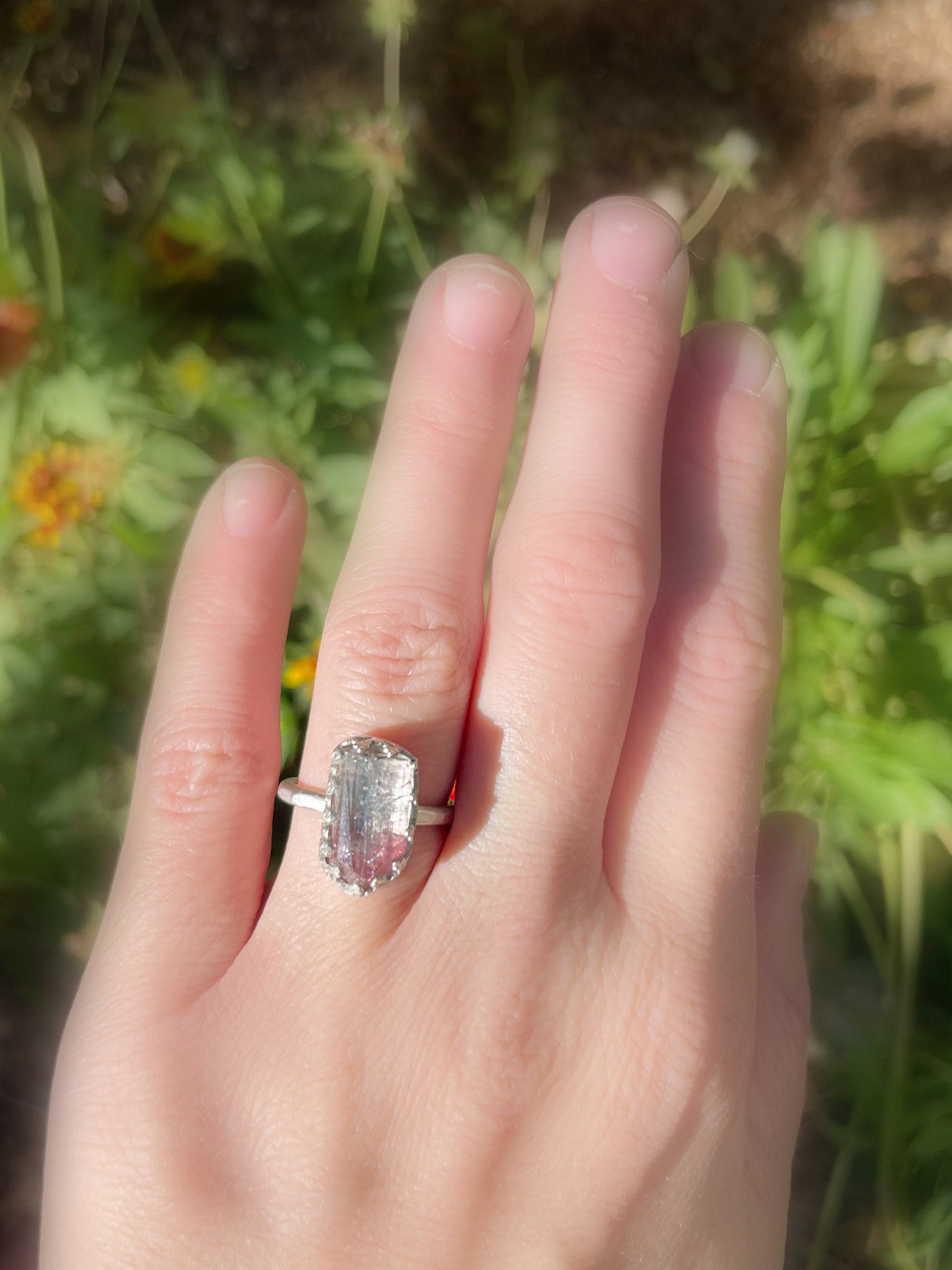 tourmaline crystal stacking ring