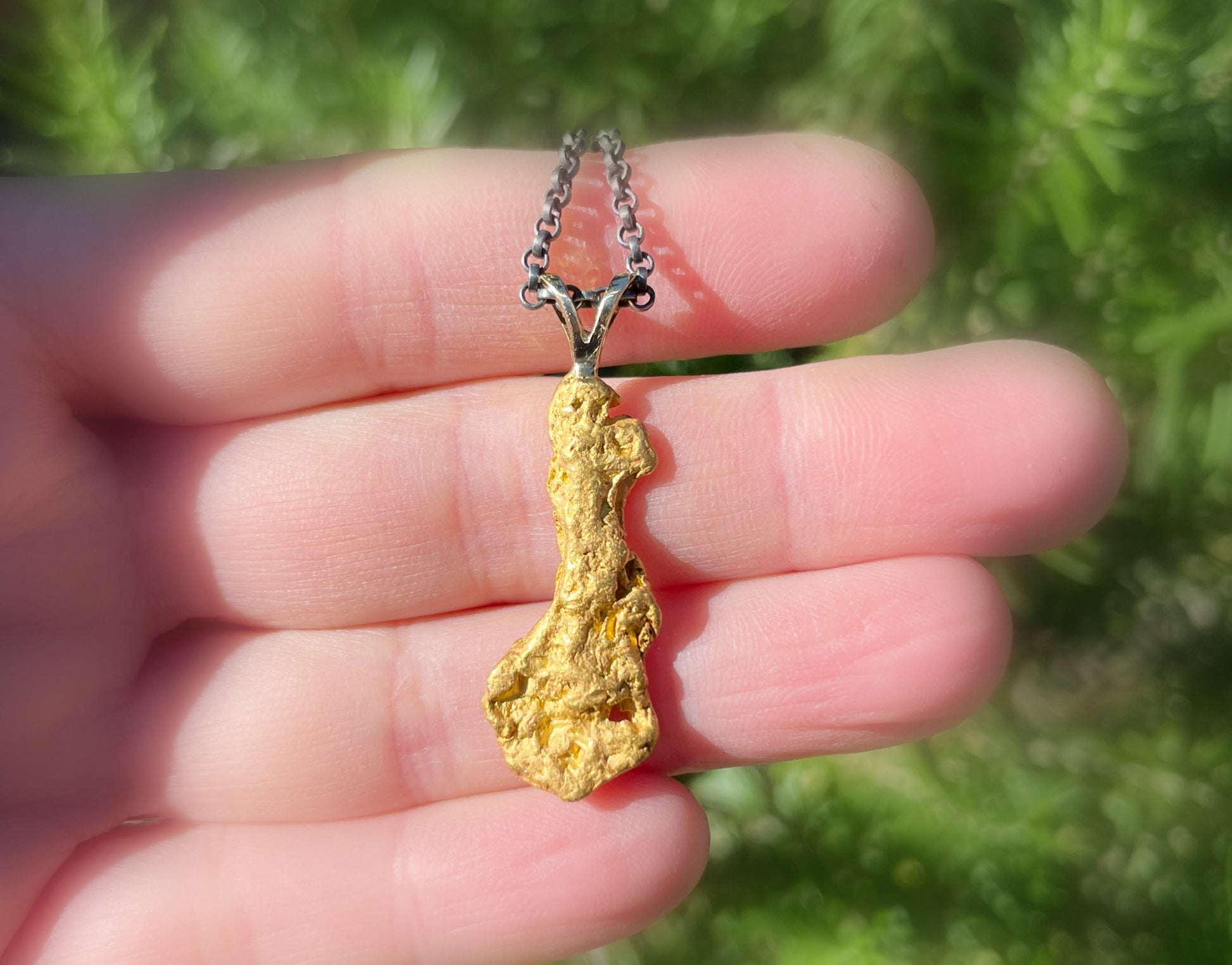 real gold nugget pendant