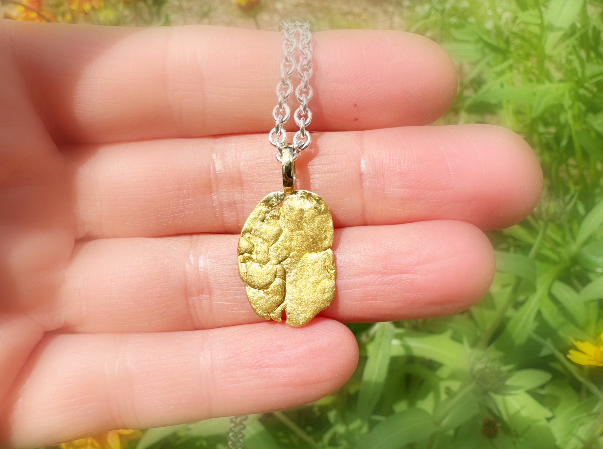 real gold nugget pendant