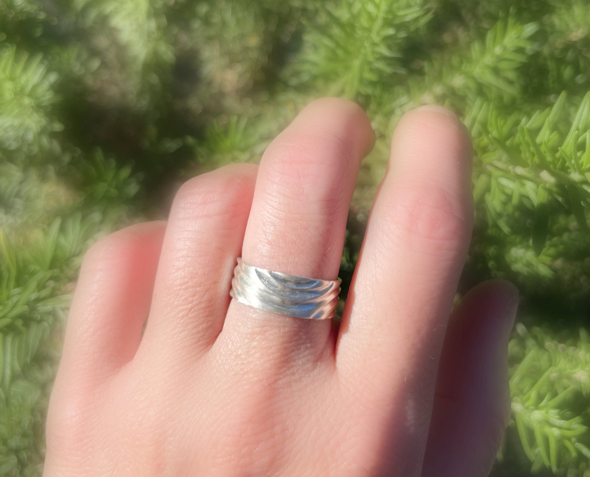 unique wedding band water ripple ring