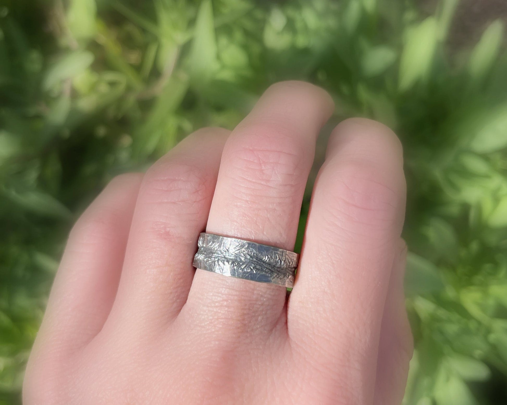 mens wedding band silver