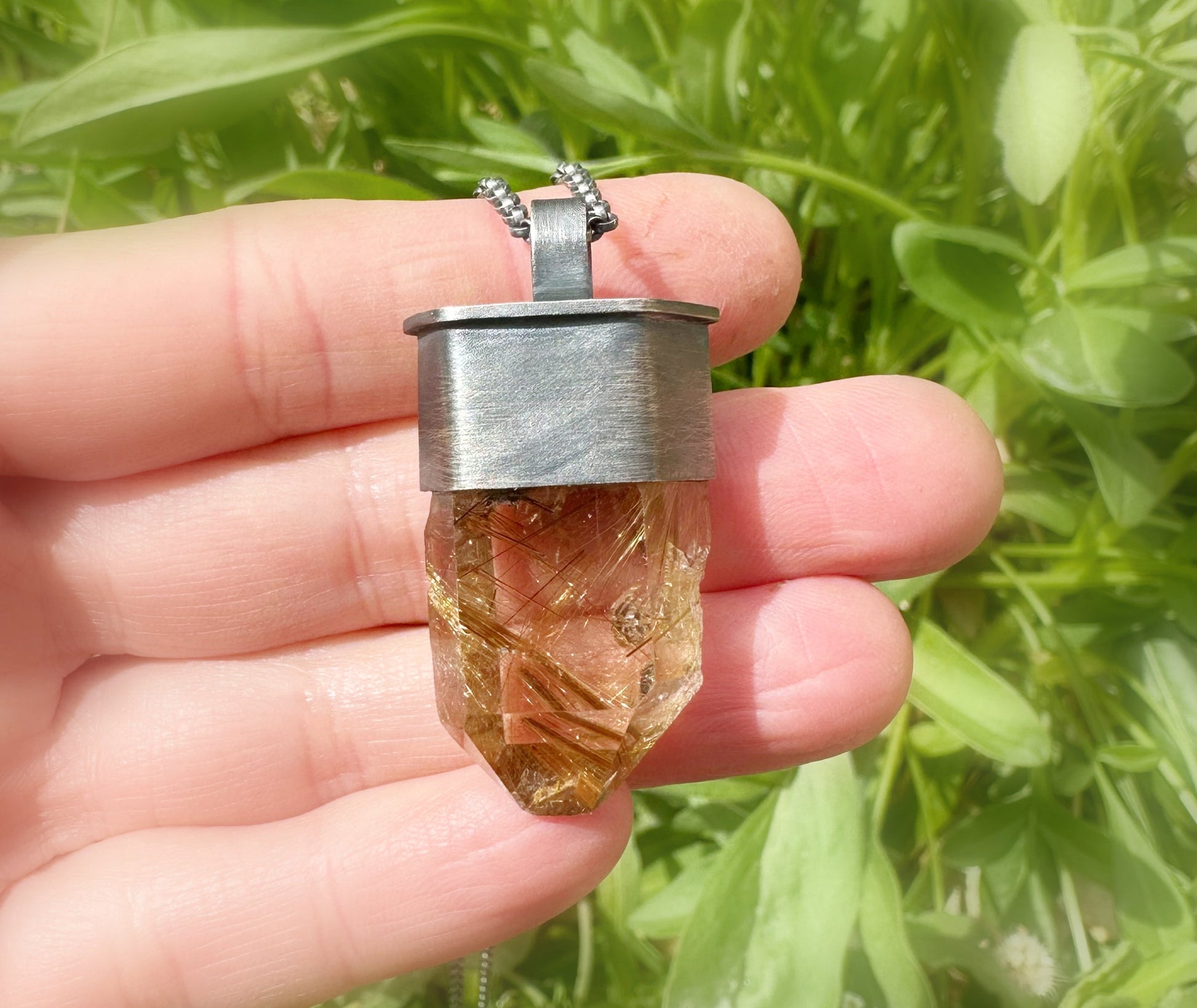 large Rutile quartz crystal jewelry