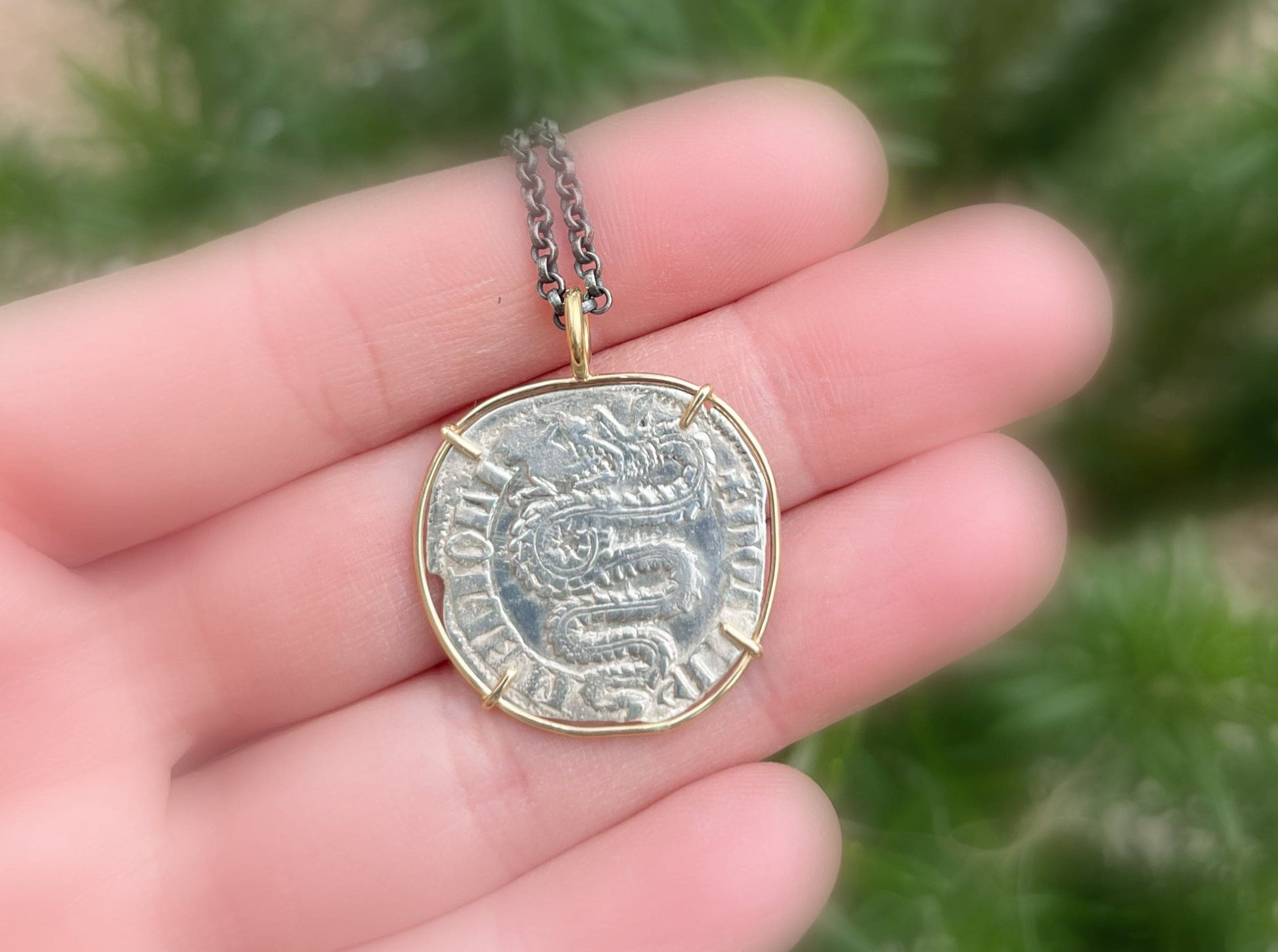 silver coin pendant