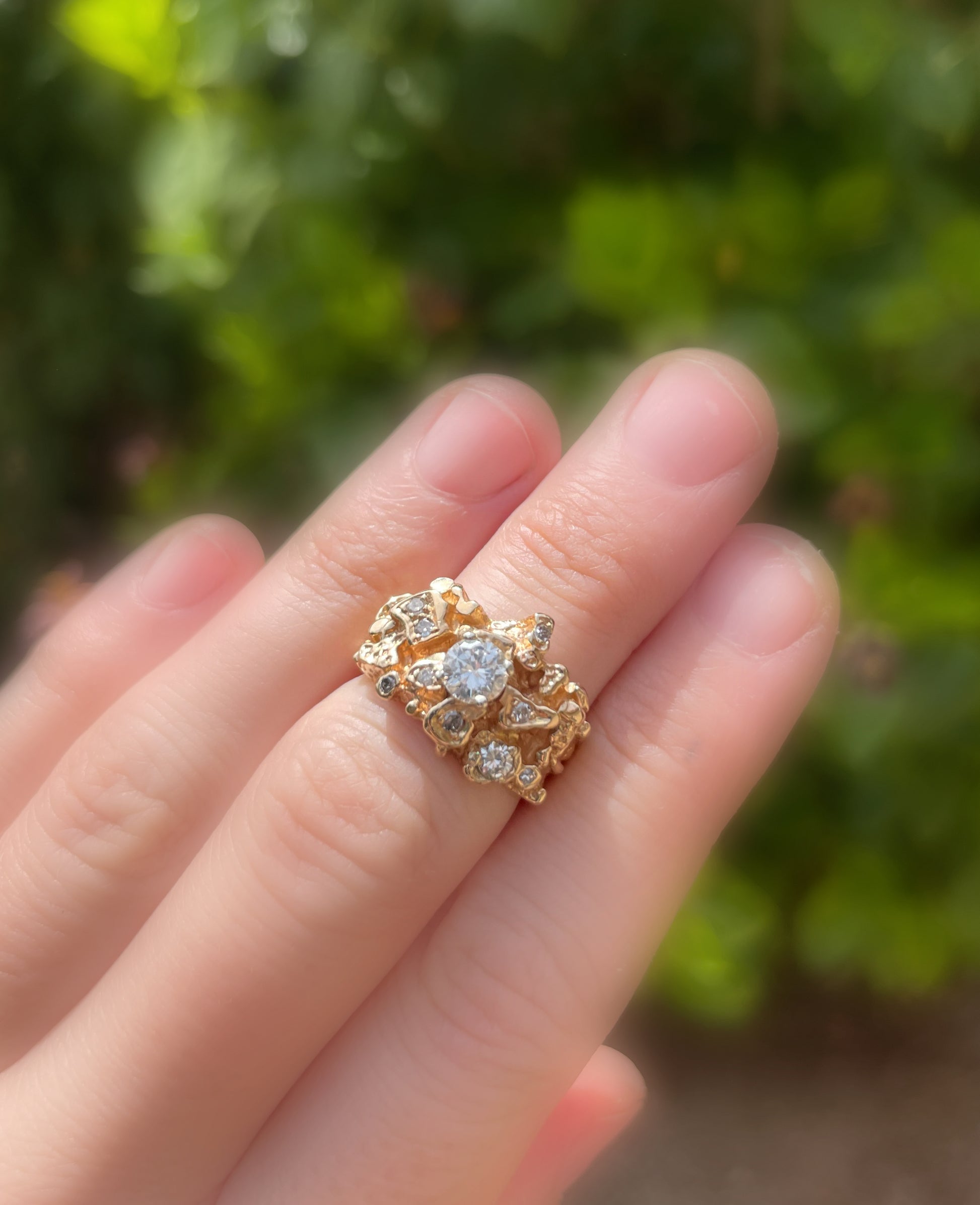 salt and pepper diamond statement ring