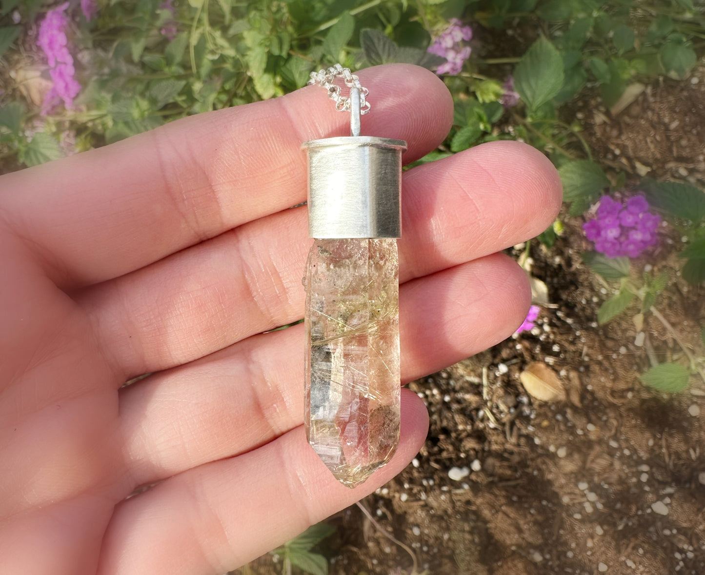 Rutile in Smoky Quartz gemstone