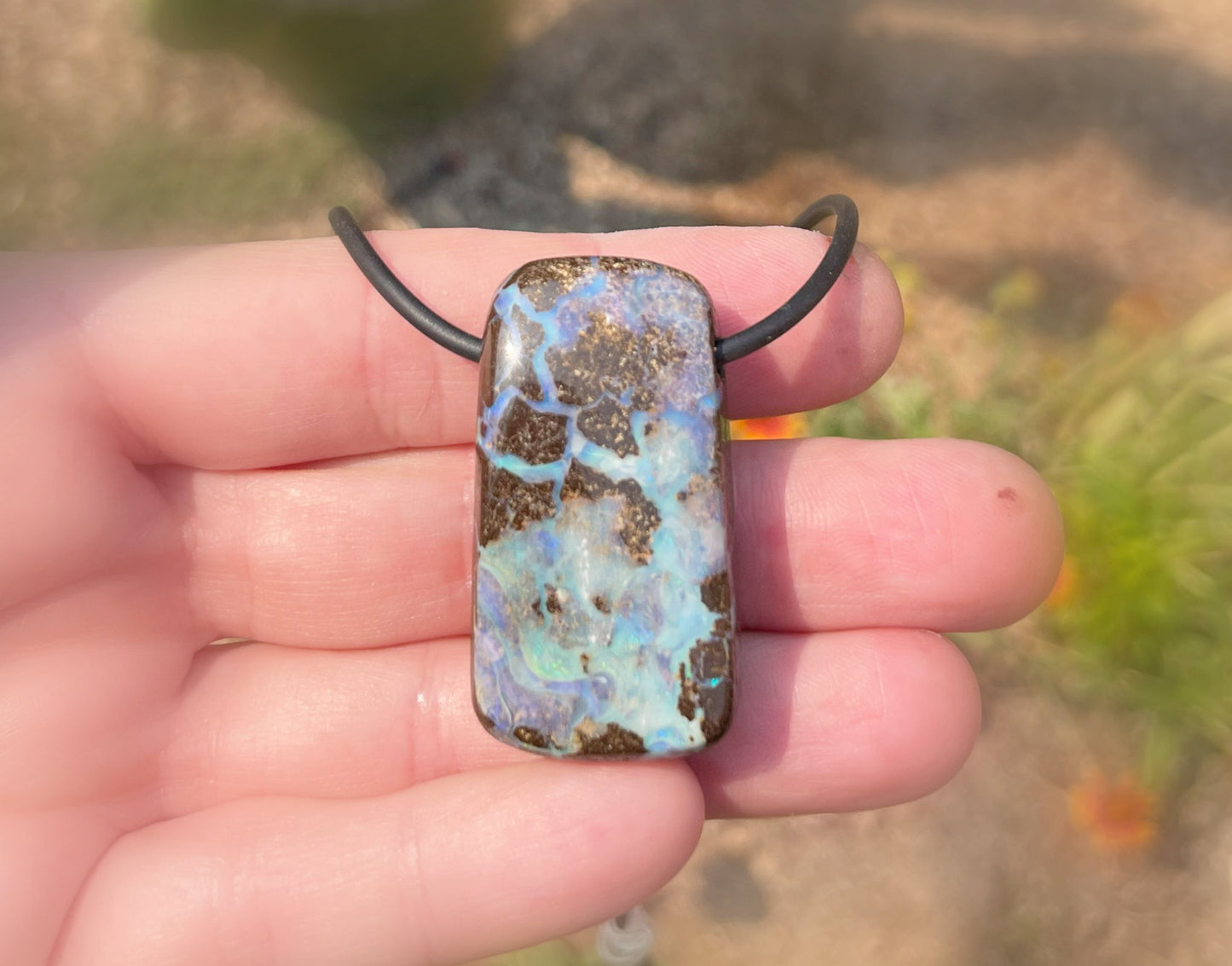 Australian boulder opal pendant