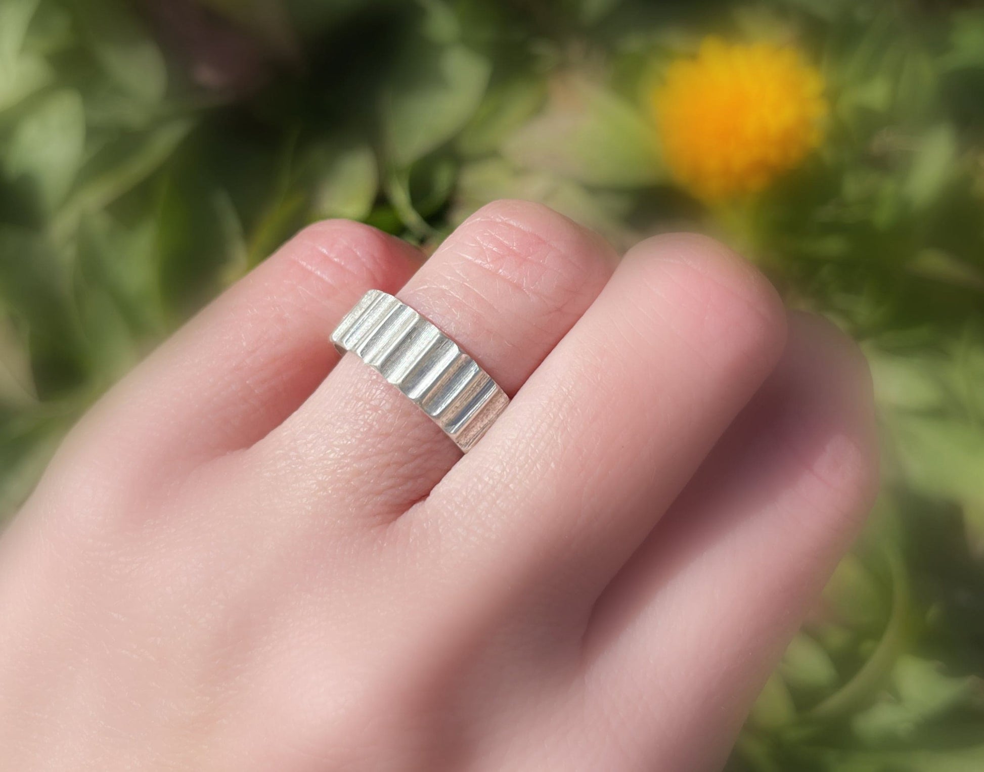 silver gear ring for women