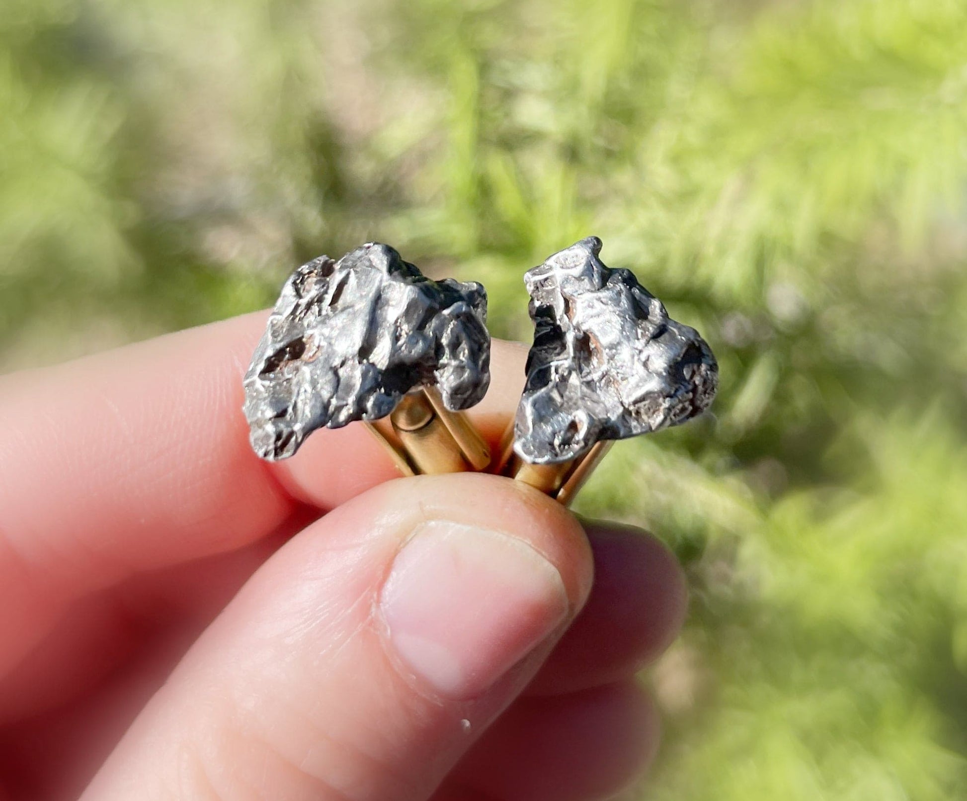 iron meteorite cuff links