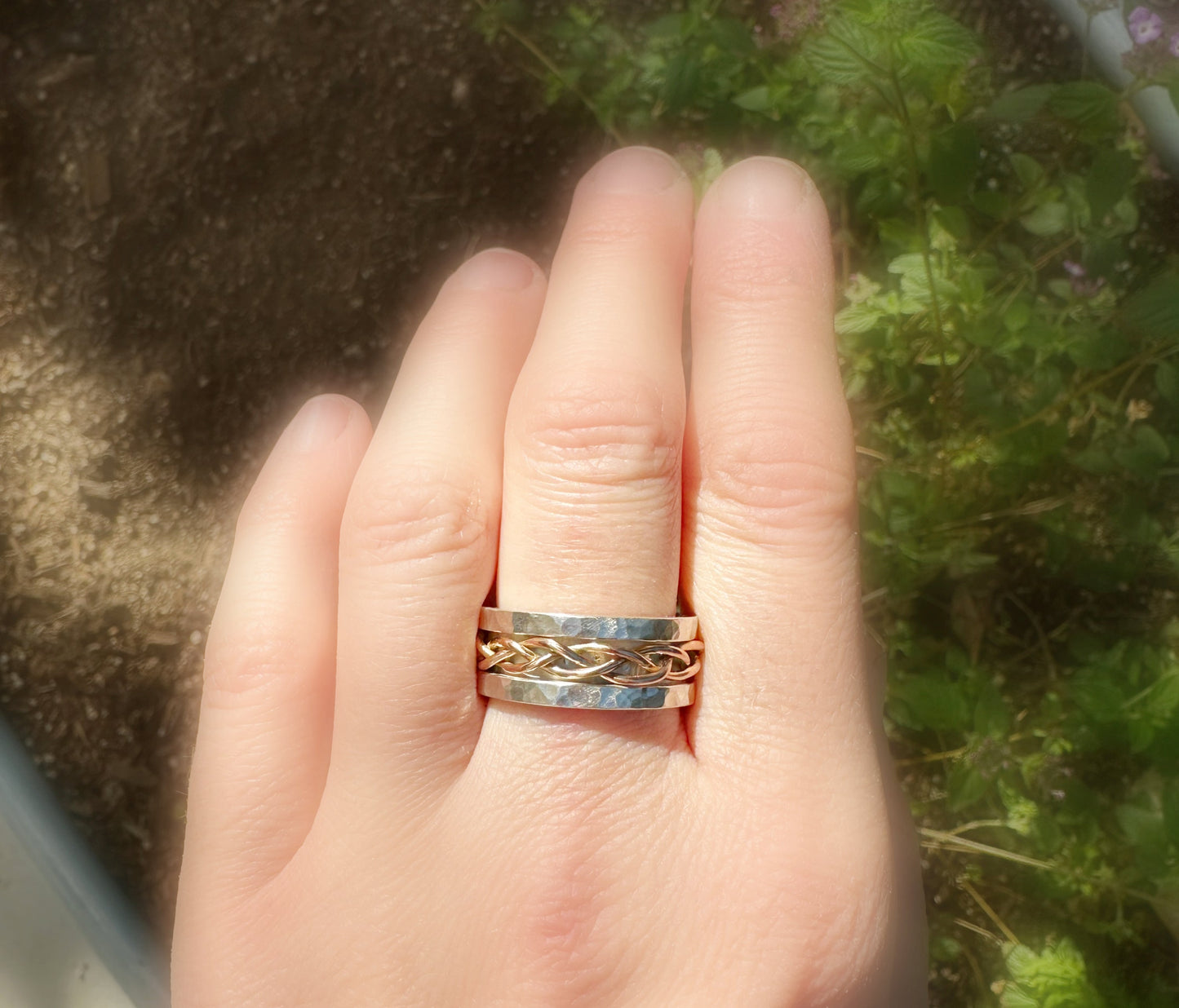 bold braided wedding band