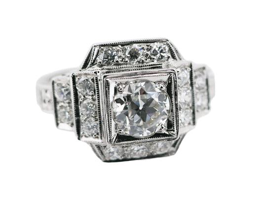Art Deco platinum diamond ring