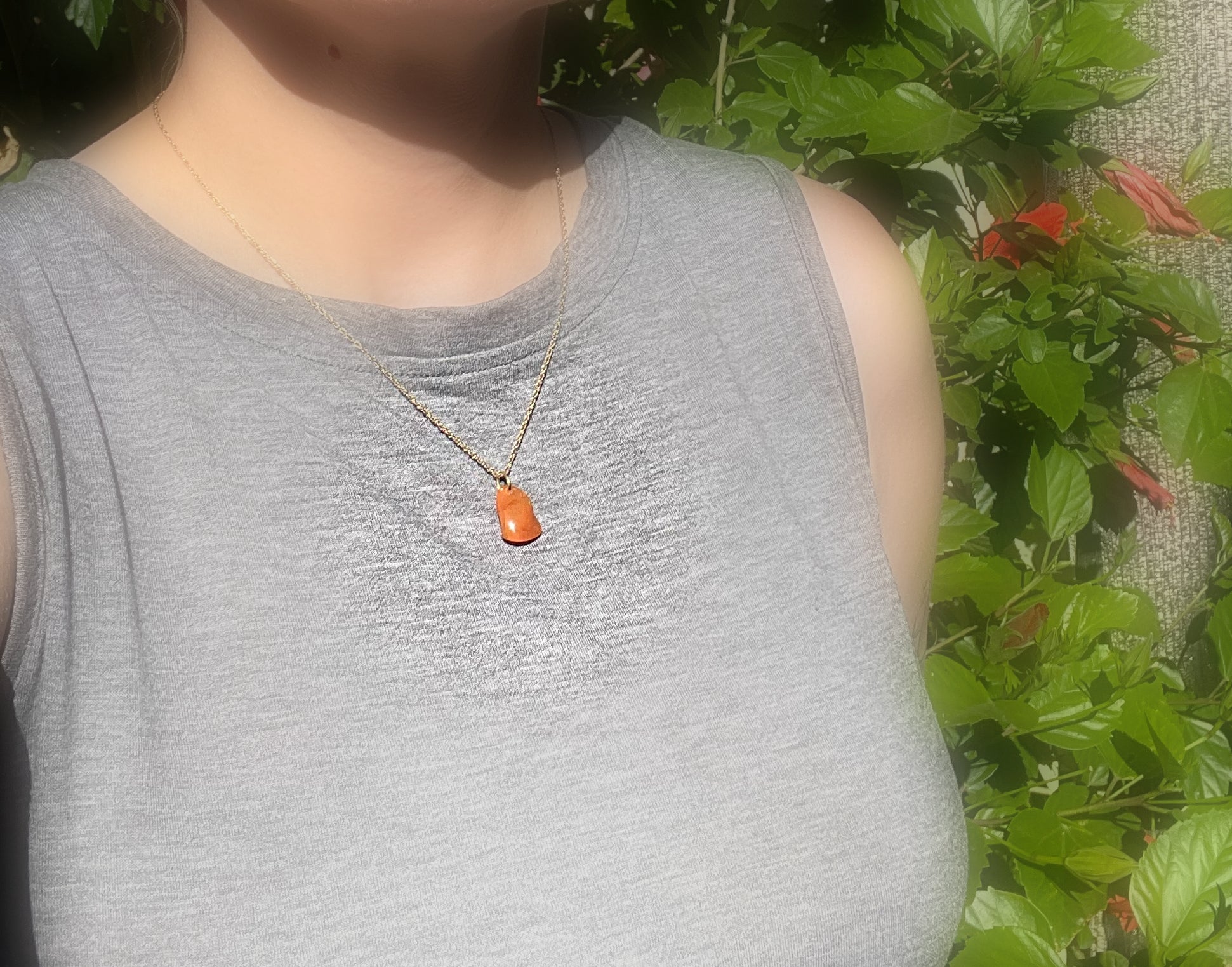 small fire opal gold necklace