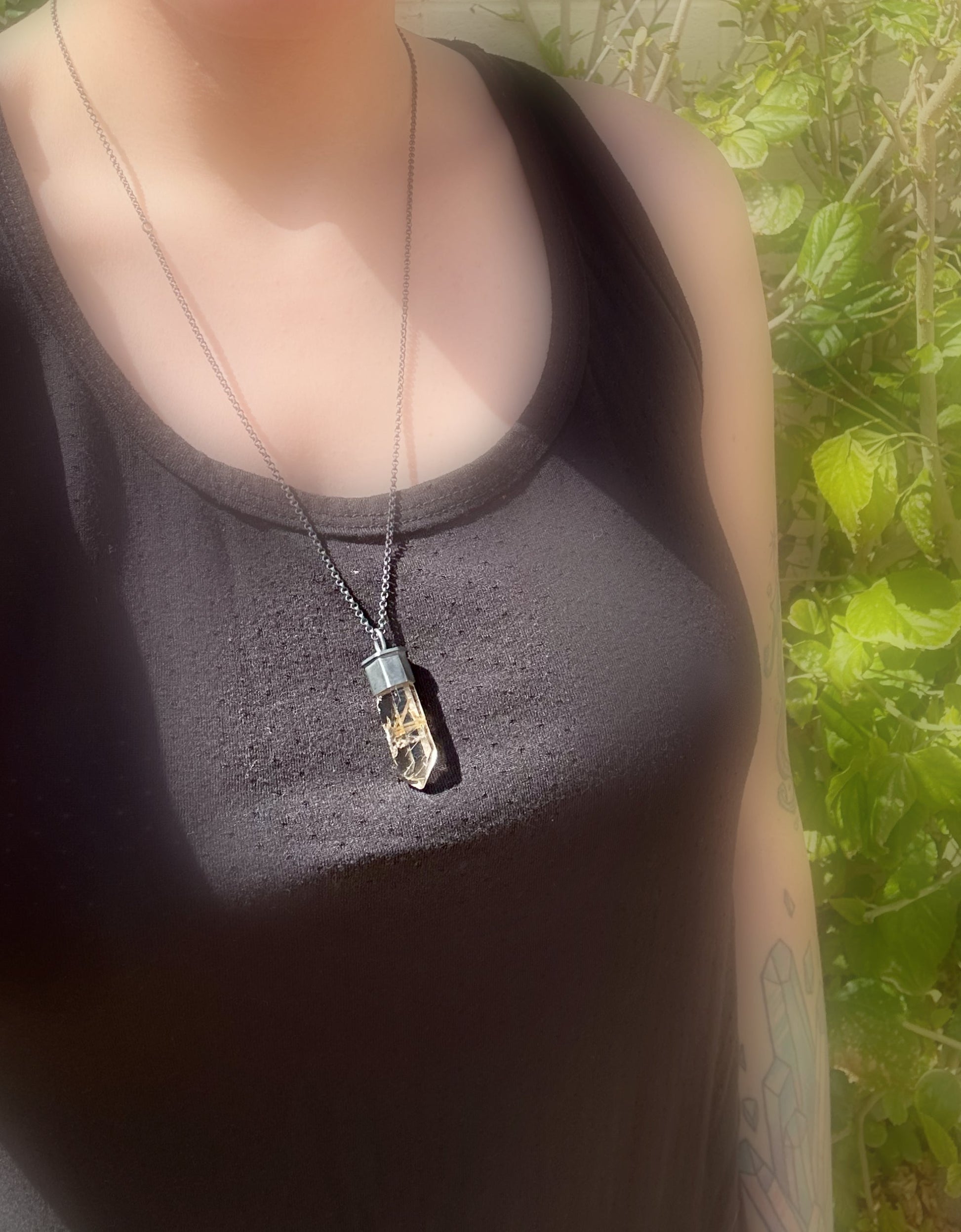 star rutile quartz necklace