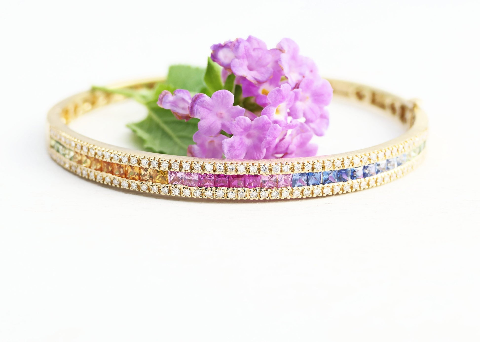 rainbow sapphire gold bracelet