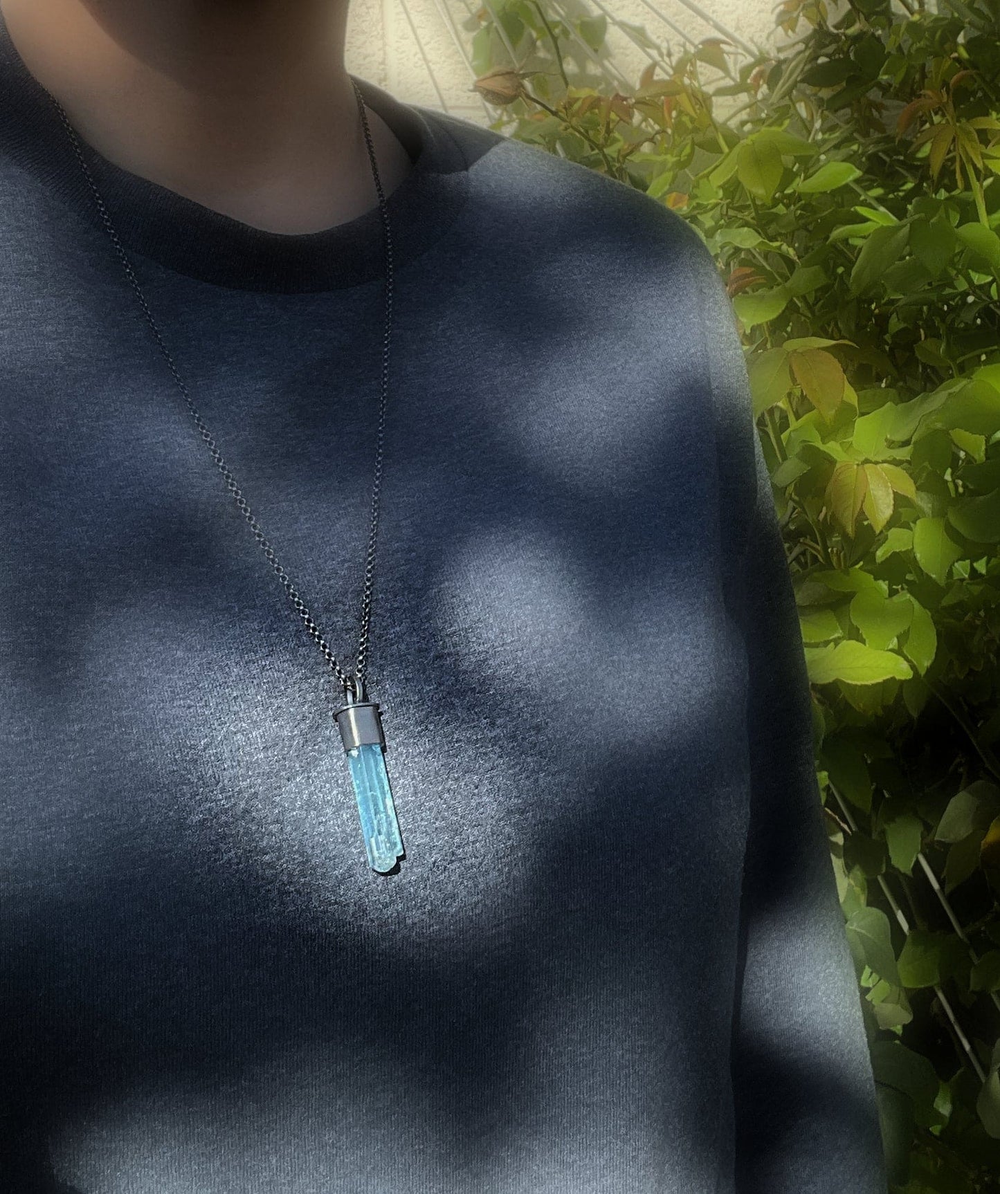 aquamarine crystal pendant
