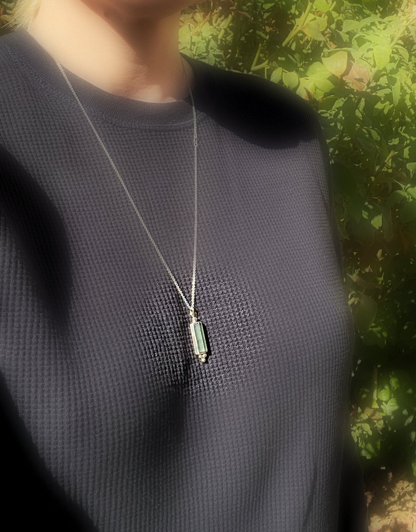 minimalist tourmaline necklace