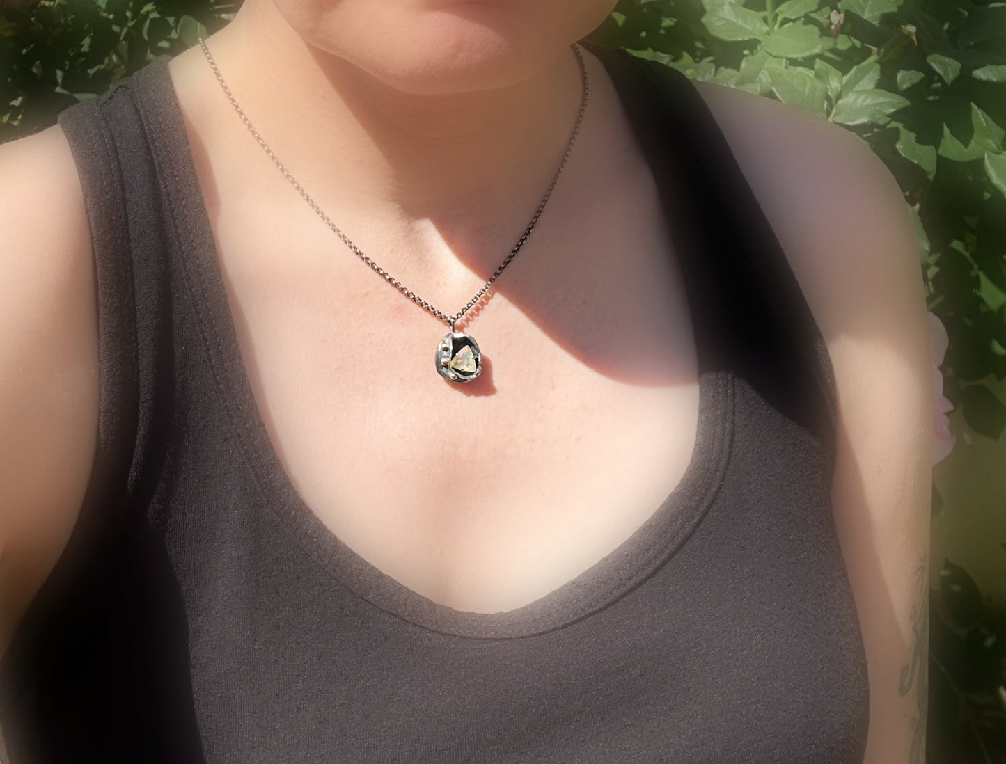 minimalist opal pendant necklace