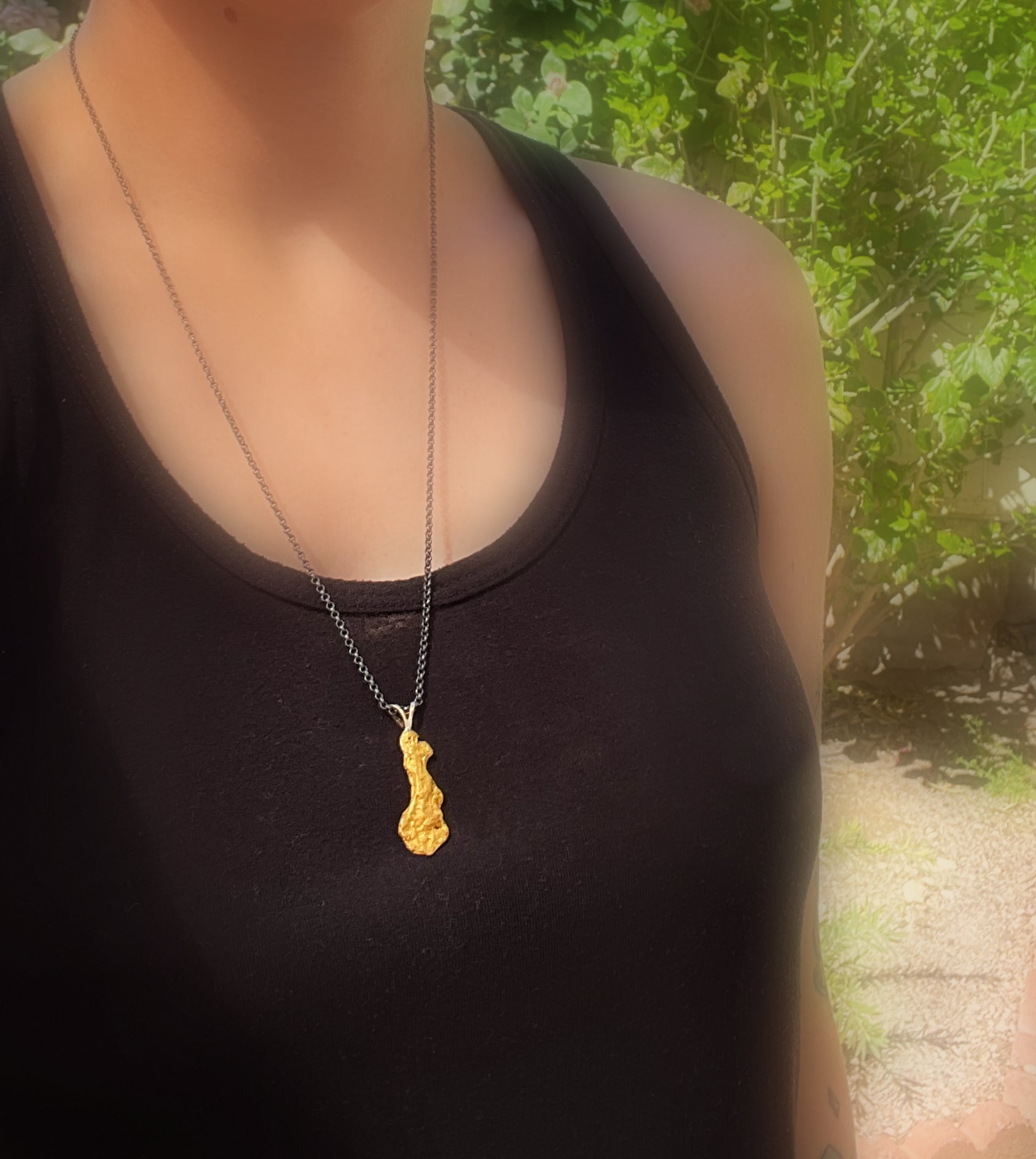 real gold nugget pendant