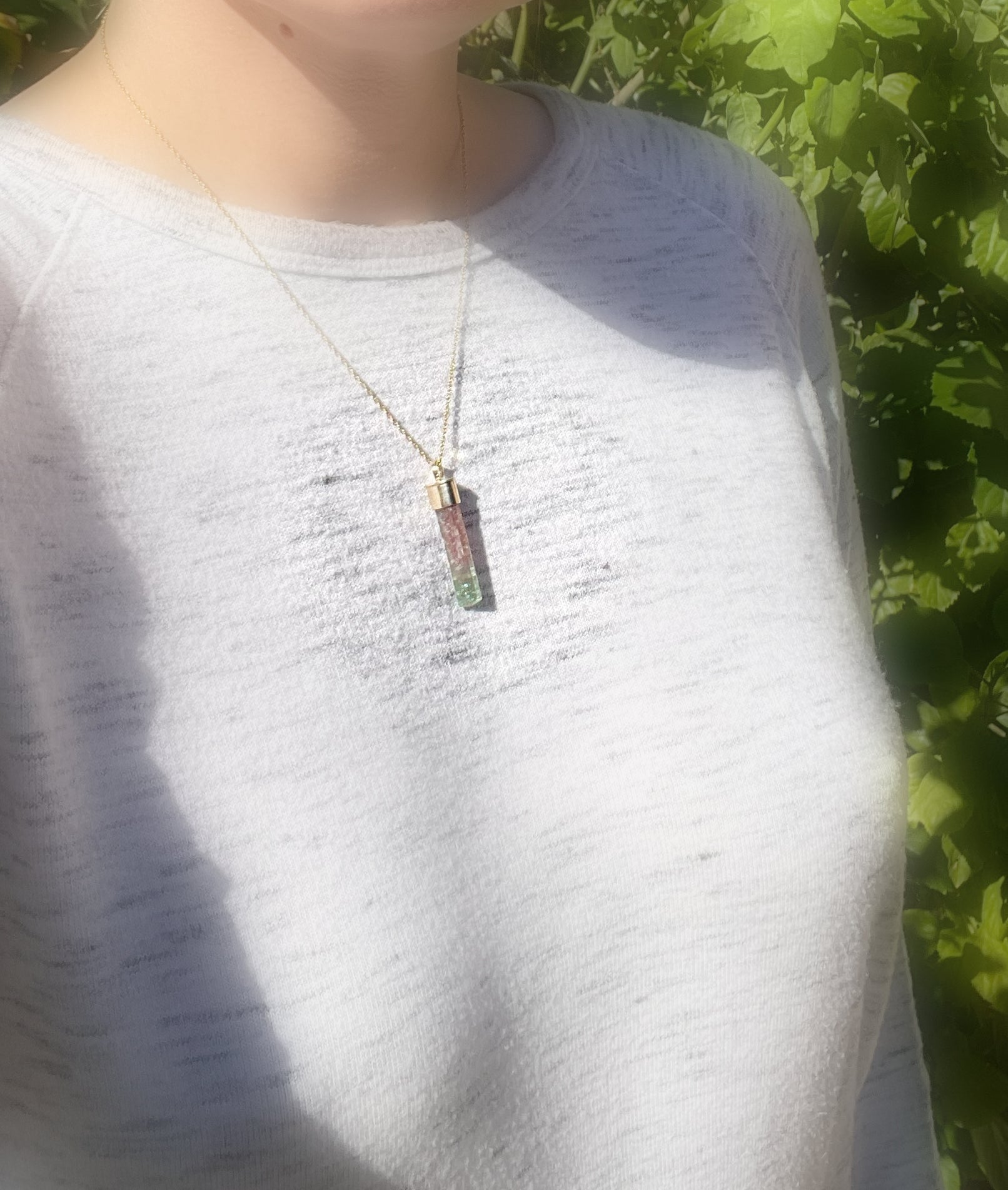watermelon tourmaline necklace
