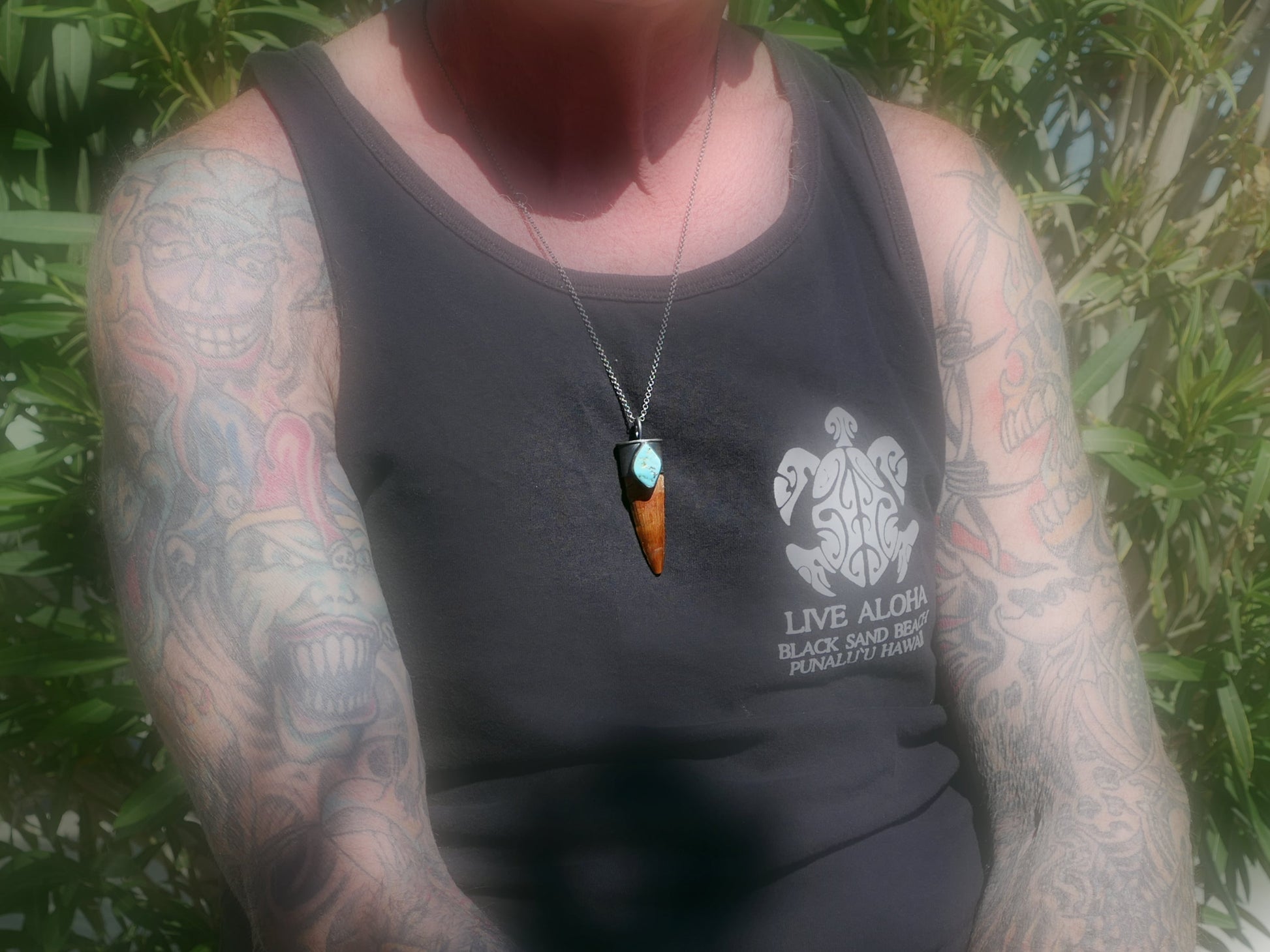 big Spinosaurus tooth pendant for men