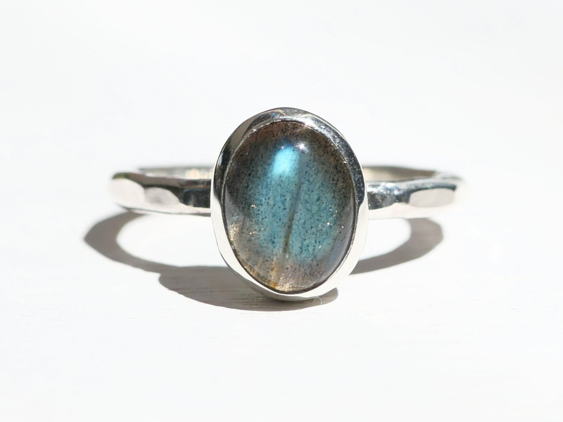blue green labradorite ring