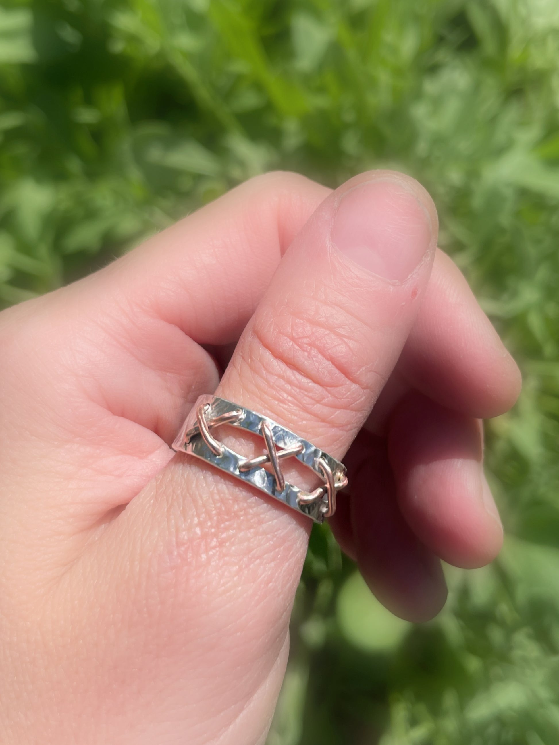 stitched ring cool thumb ring