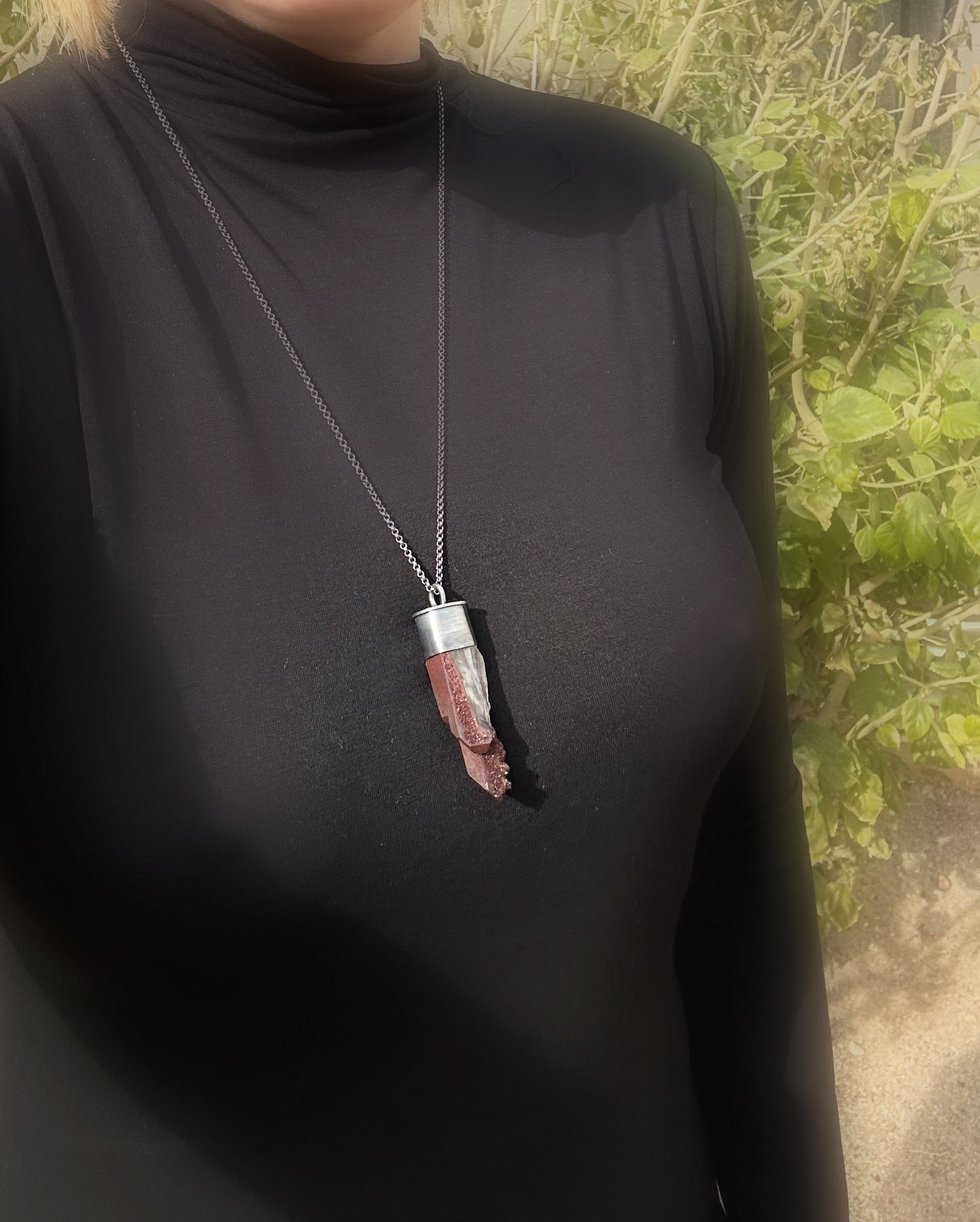 hematite quartz necklace