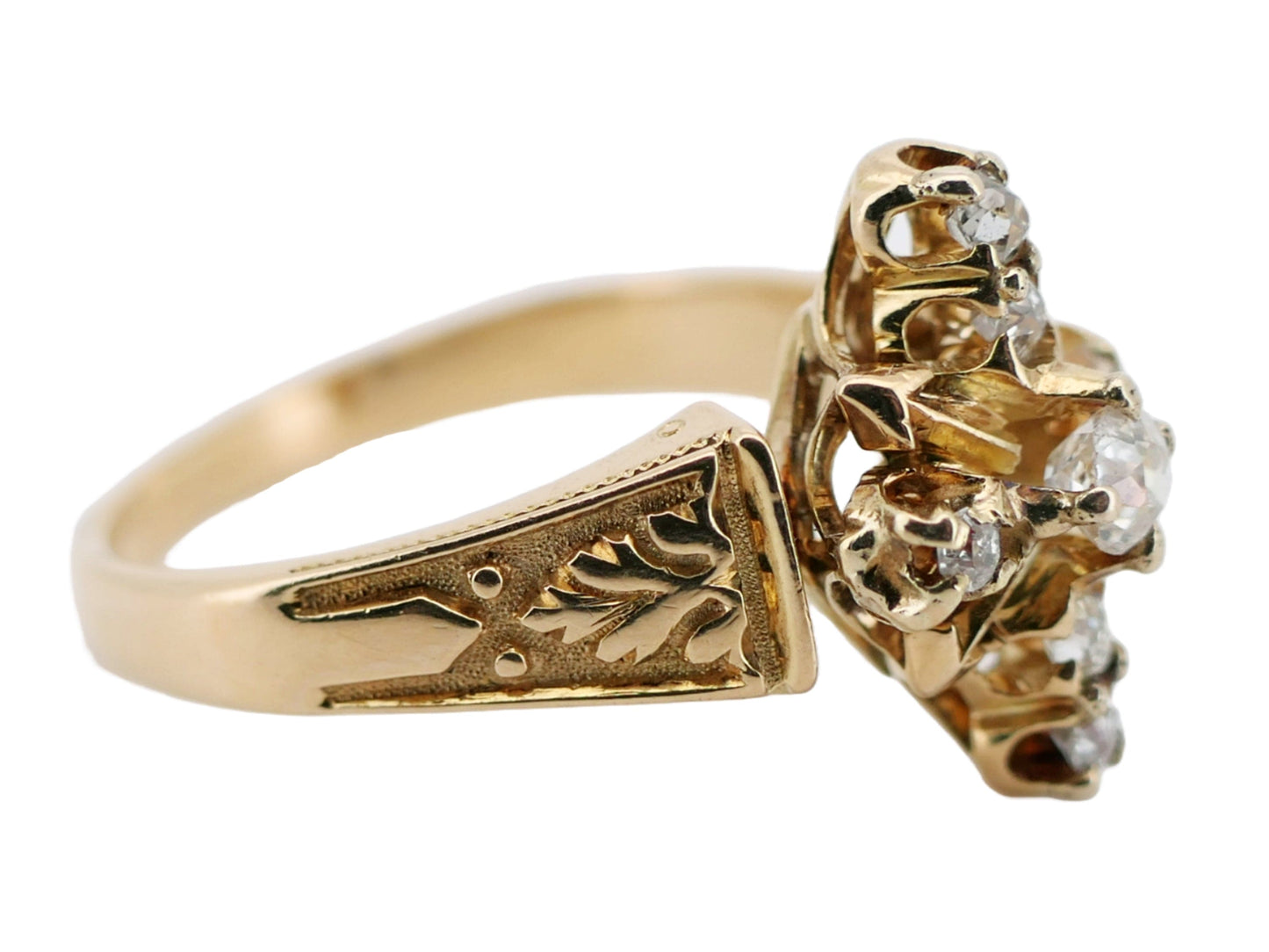 antique diamond ring 18k yellow gold, heirloom engagement ring