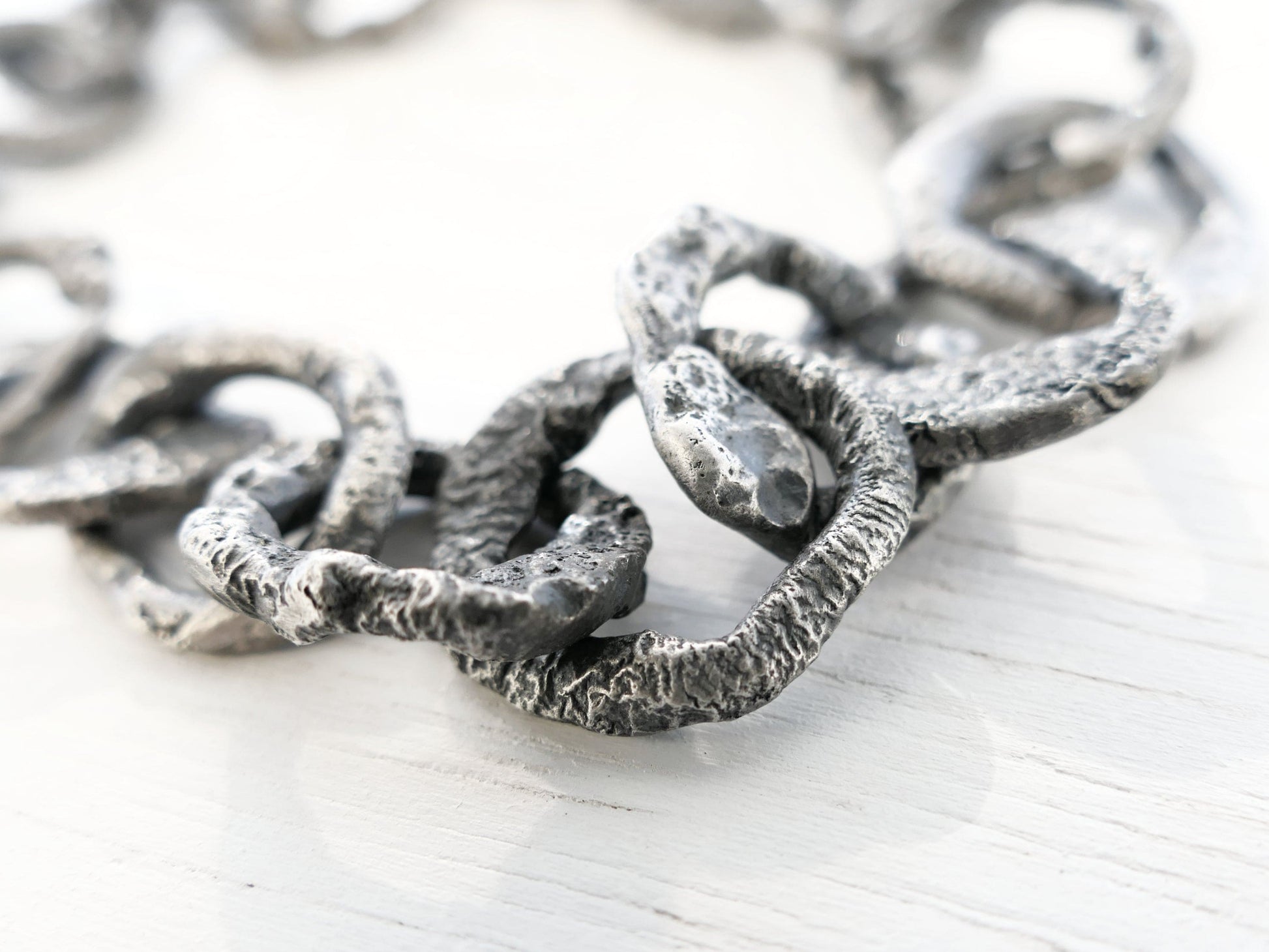 thick silver link bracelet