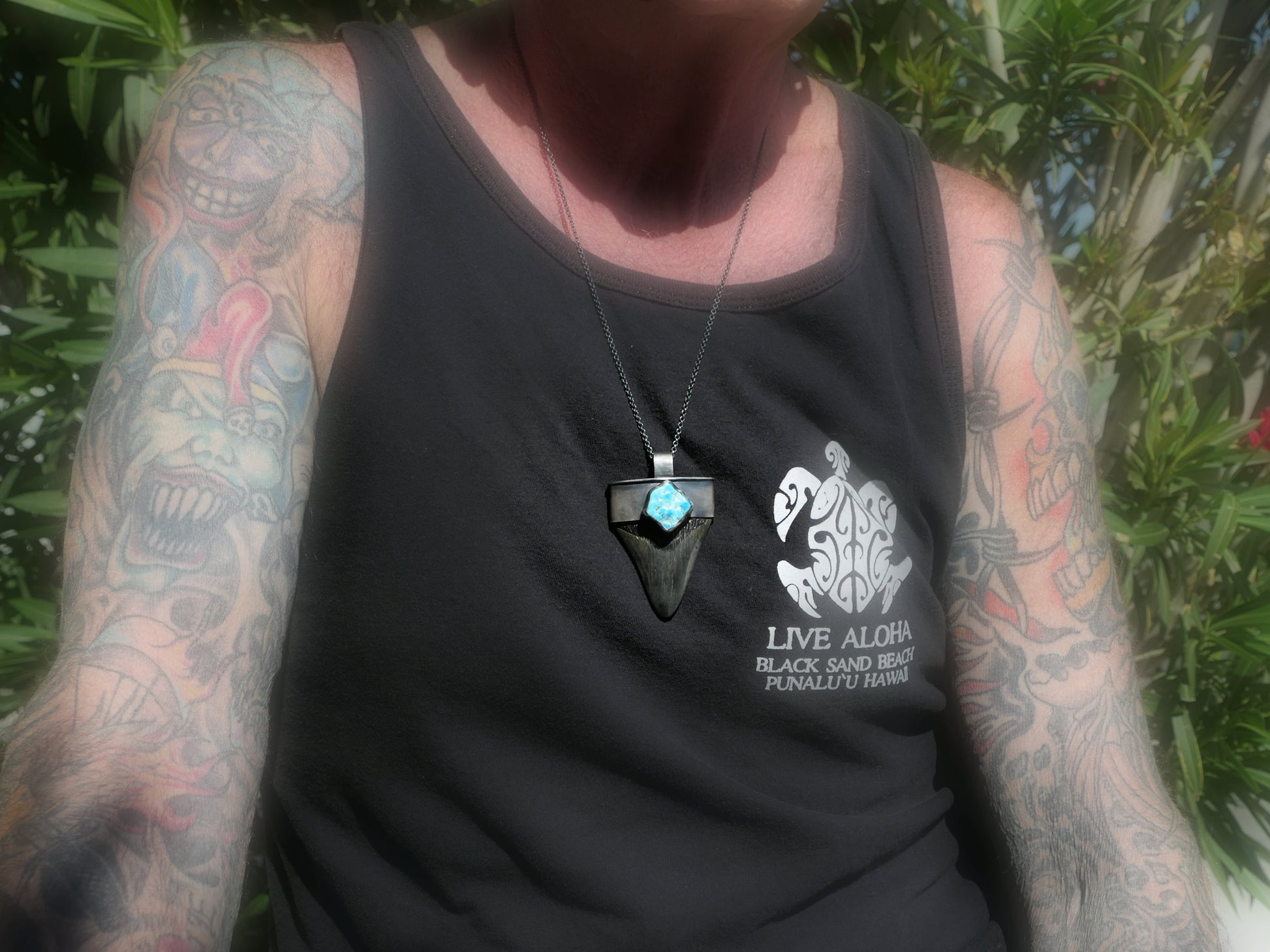 unique Megalodon tooth necklace for men