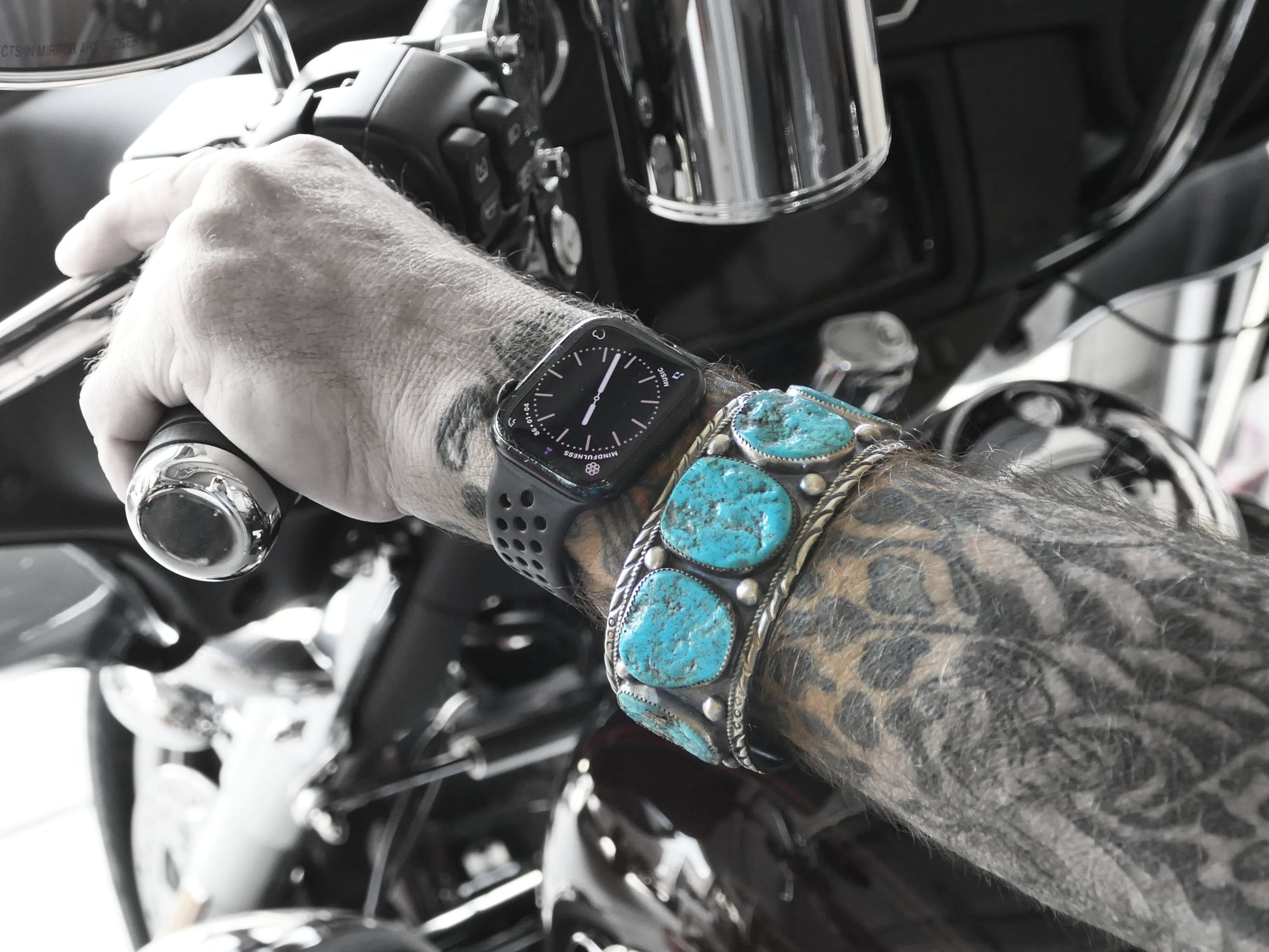 statement turquoise cuff bracelet for men