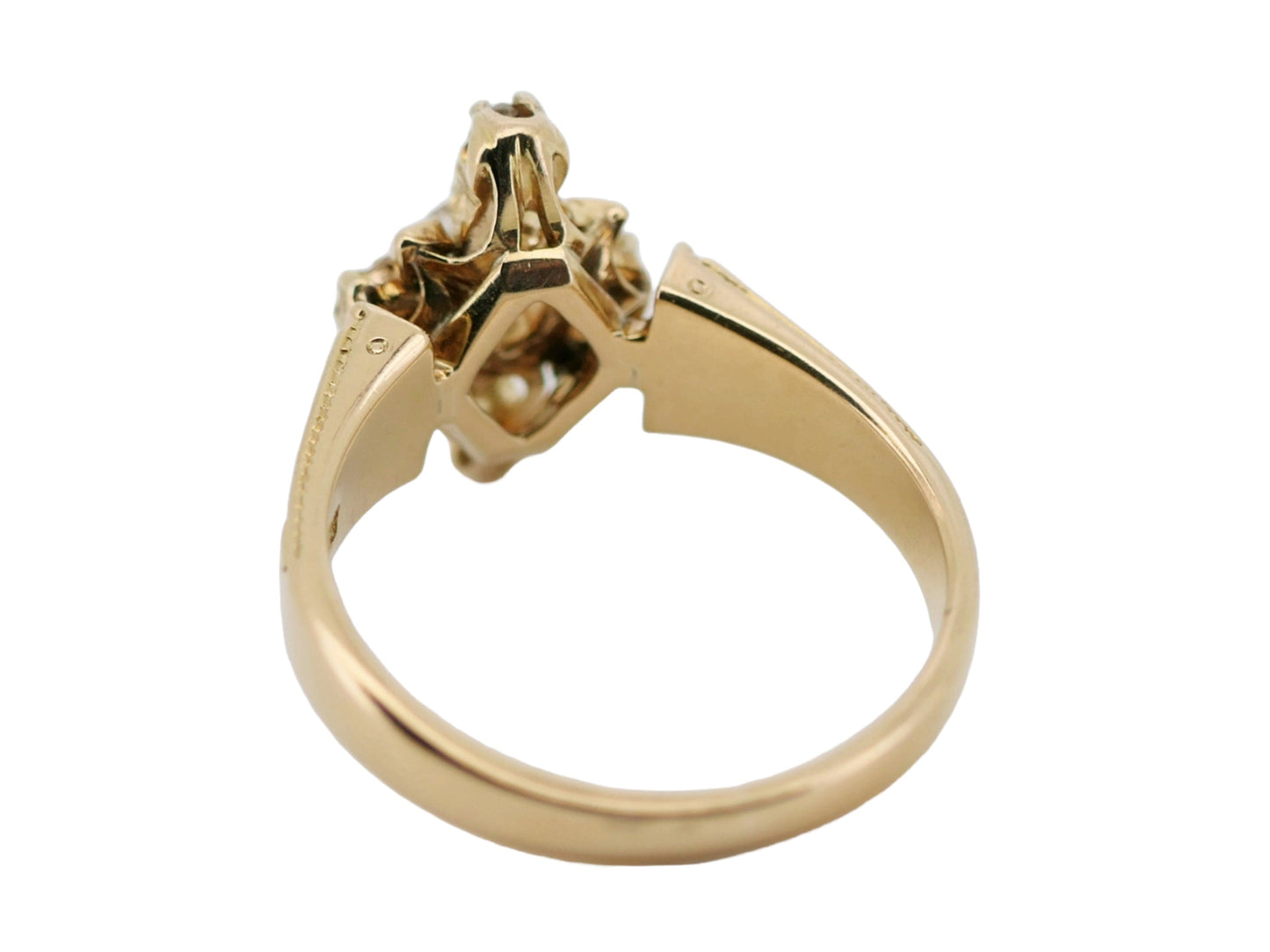 antique diamond ring 18k yellow gold, heirloom engagement ring