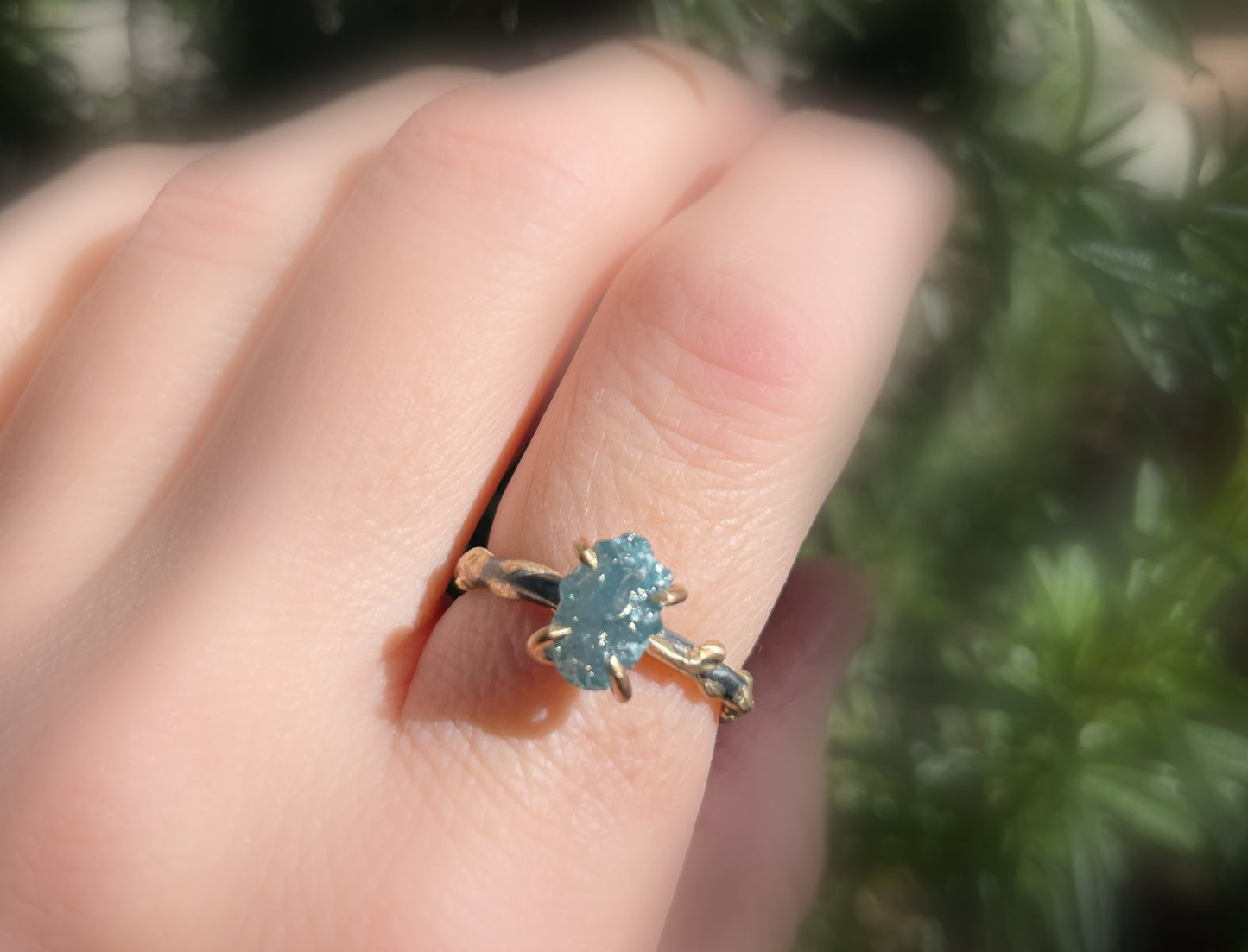 blue diamond engagement ring